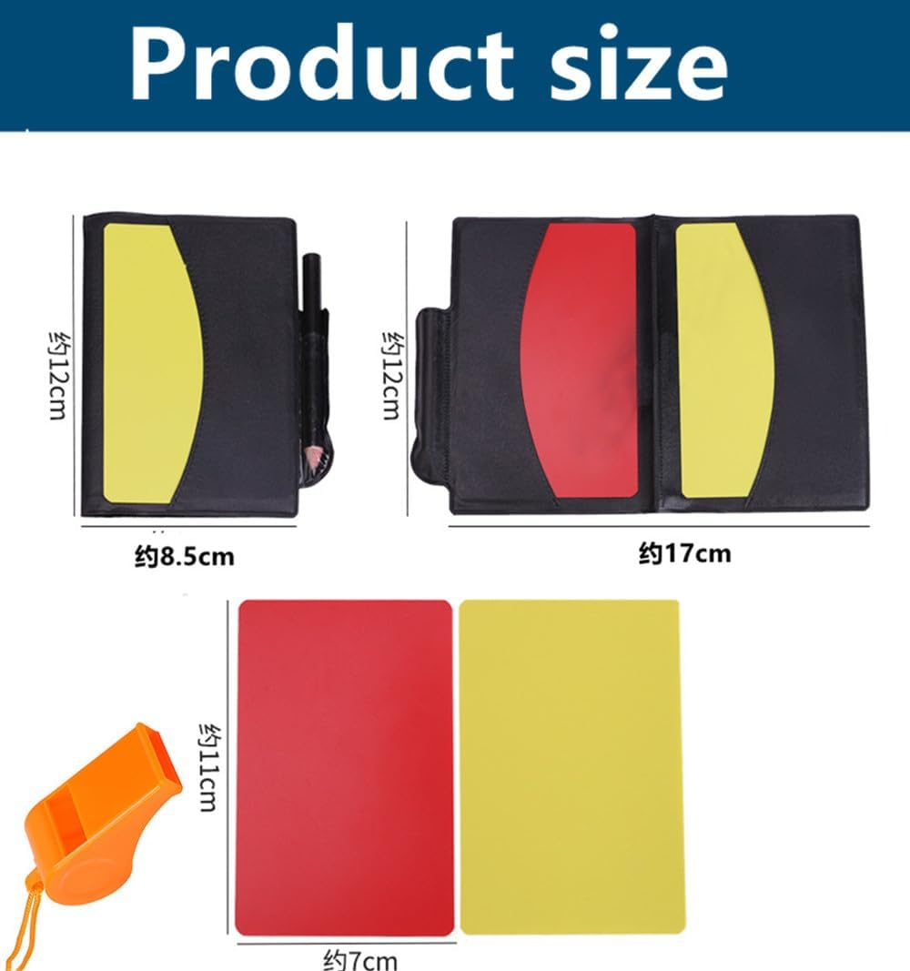 Soccer Referee Card Sets, 4Pcs Football Red and Yellow Cards,Soccer Referee Set Football Linesman Set Referee Whistle Red Yellow Cards Referee Tool Kit for Basketball Training