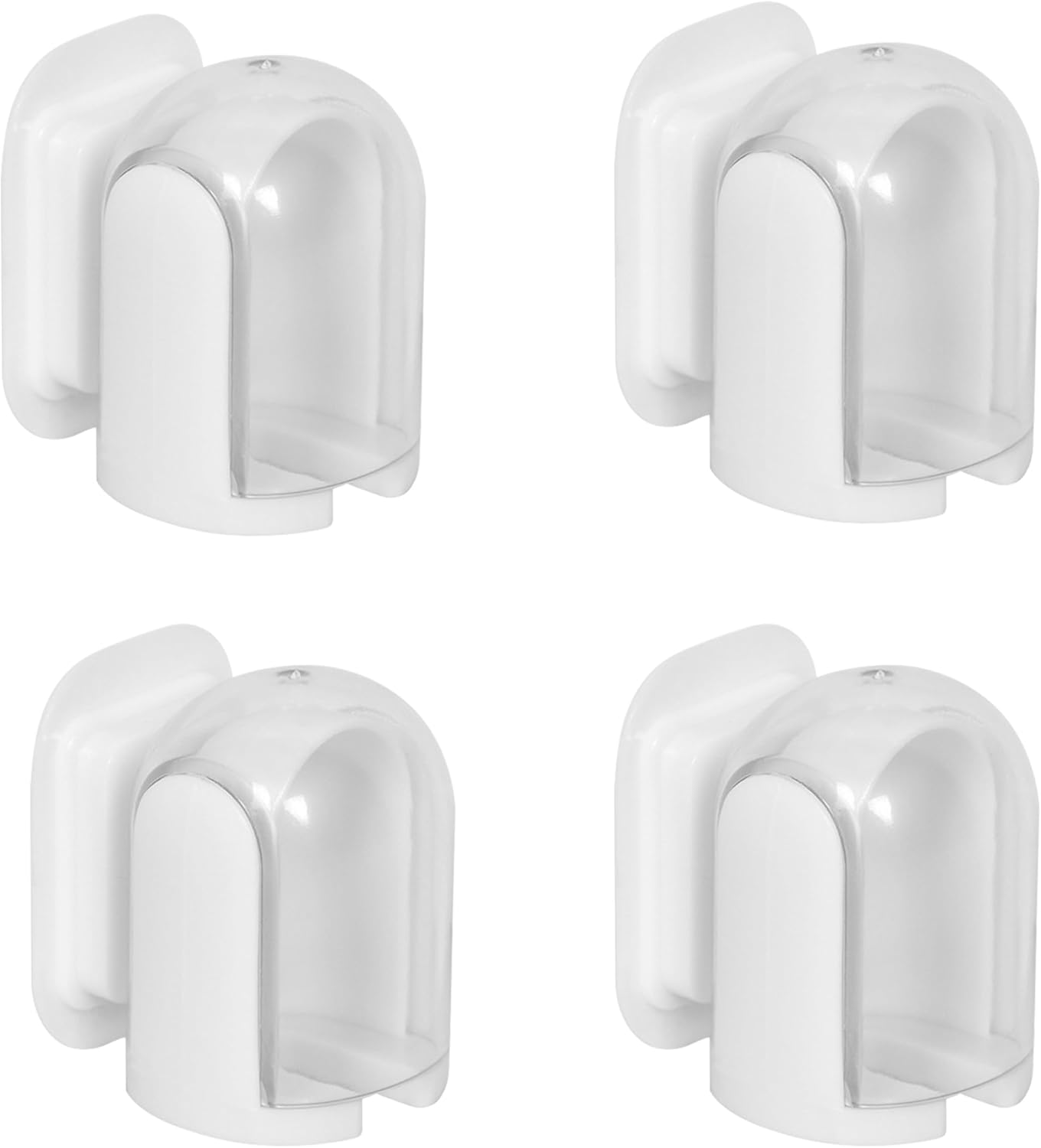 4-Pack Wall Mounted Toothbrush Holder with Cover - Bathroom Storage Rack & Organizer for Manual and Electric Toothbrushes - Self-Adhesive Toothbrush Stand for Shower Use image number 2