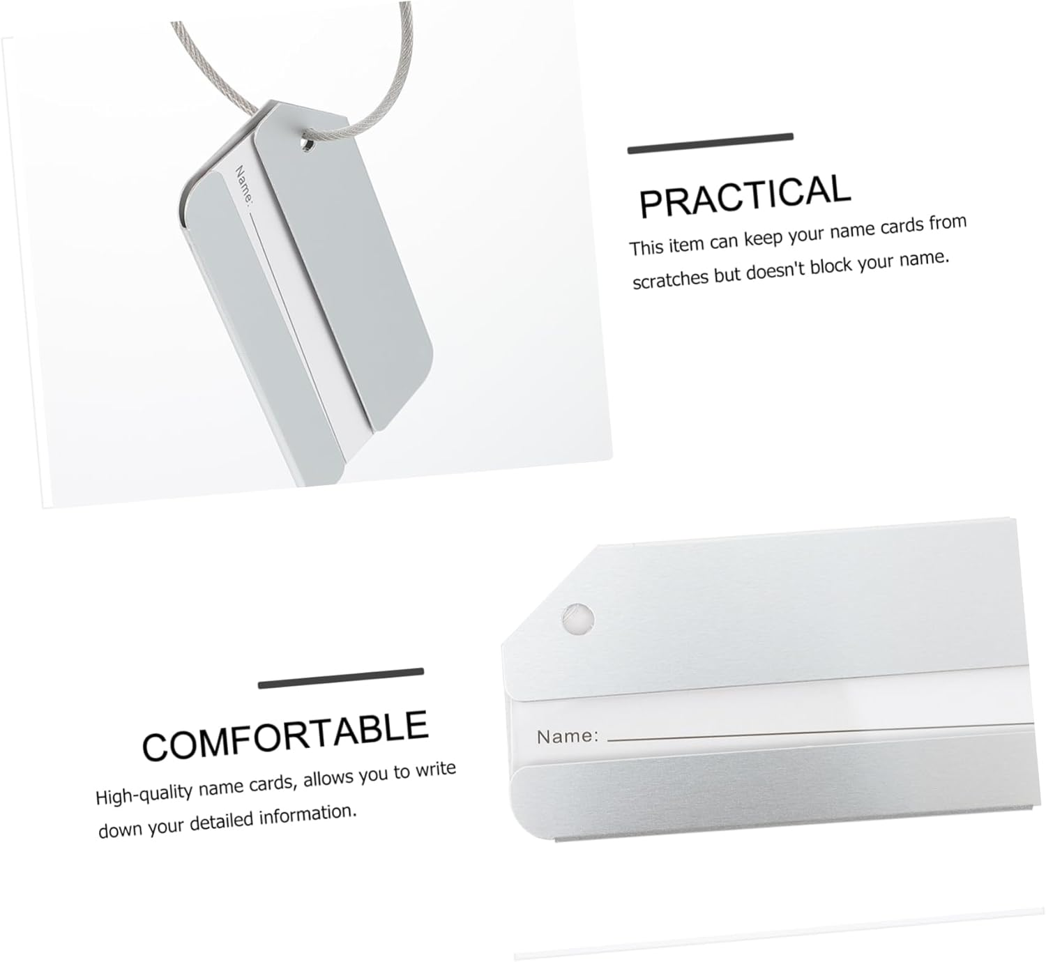 GAXIRE 6Pcs Aluminum Alloy Luggage Tags Durable Luggage Id Labels with Smooth Edges for Safe Travel for Suitcases Backpacks and More for Identifying Checked Baggage image number 2