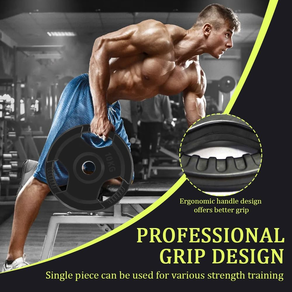 Standard Rubber Coated Weight Plate for Dumbbell and Barbell - Premium Quality Weighted Rubber Coated Plates 28Mm Center Hole,Gym Equipment Accessories Body Building, Weightlifting, Crossfit, Fitness Strength Weight Training 1.25Kg to 20Kg - 2.5Kg X2 image number 4