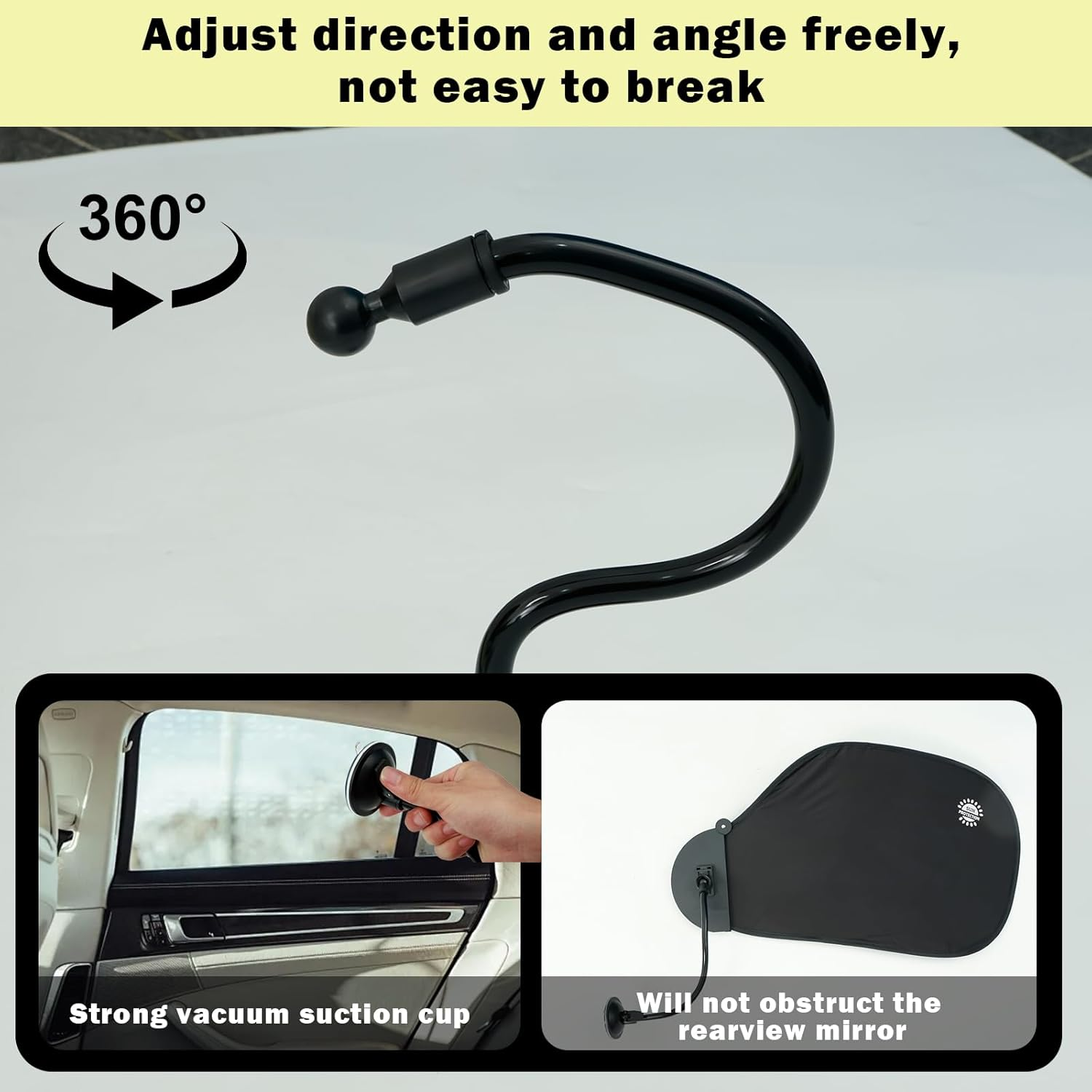 Office Cubicle and Desk Shade, Laptop Sun Shade for Working Outside, Adjustable Bendable Office Desk Shade and Cubicle Shade, Anti-Glare Laptop Visor with Suction Cup for Laptop Computers Car image number 5