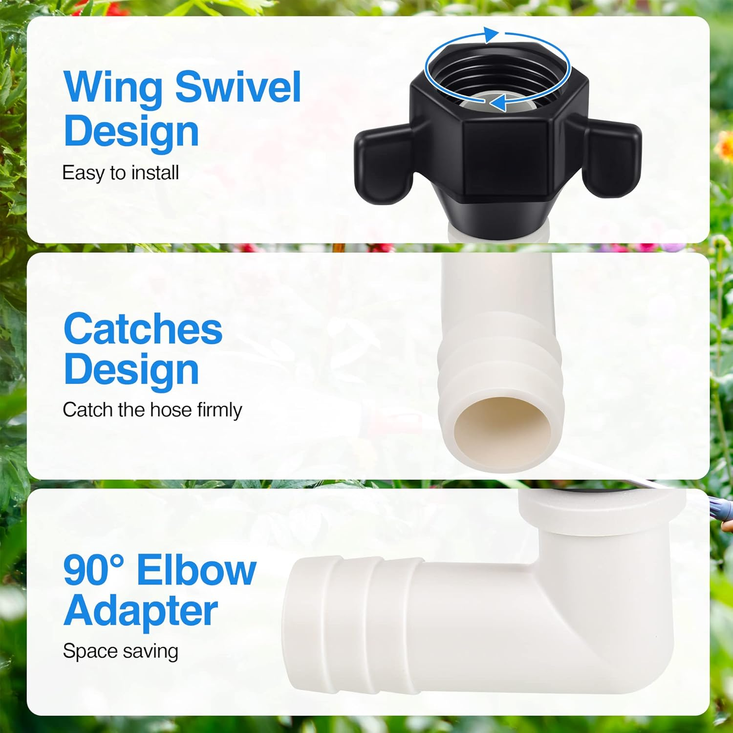 Dreyoo 1/2 Inch X 14 NPT X 1/2 Inch Barb Elbow and Straight Swivel Adapter RV Water Pump Fittings with Thread Seal Tape, 1/2 Inch Female Threaded Pex Fittings for Water Pump Strainer (Elbow) - Straight, Eibow image number 4