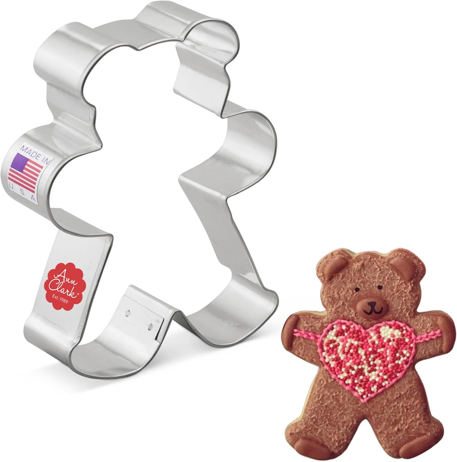Teddy Bear Cookie Cutter 4.25" Made in USA by Ann Clark image number 4