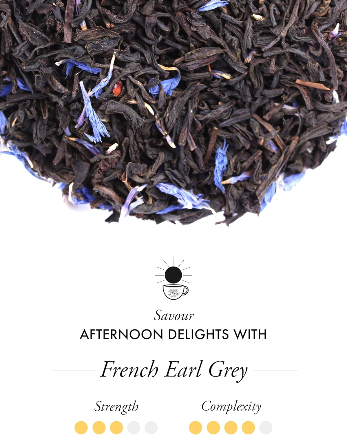 TWG Tea | French Earl Grey | Black Tea | Bergarmot & Blue Cornflowers | Haute Couture Tin, 100G | Gift Set image number 3