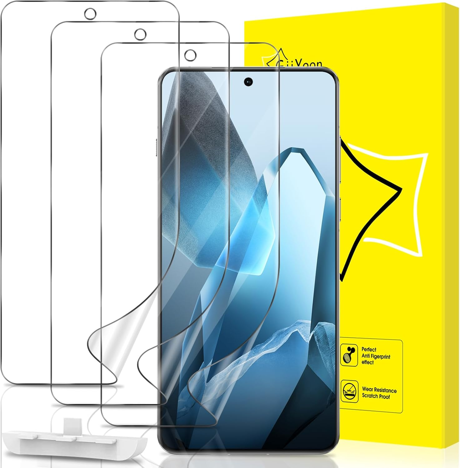 Giiyoon Pack of 3 Tempered Glass Screen Protector for Oneplus 13, HD Screen Protector, Full Coverage, 9H Hardness, Anti-Scratch, Anti-Bubble image number 1