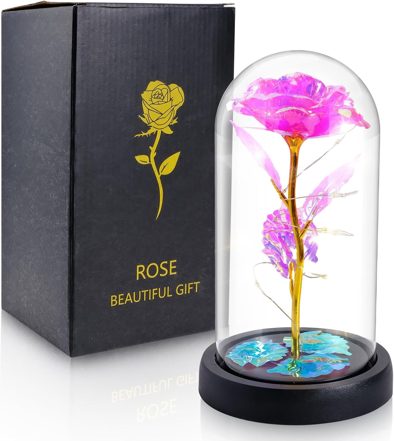 LIAN Rose Flower for Women, Forever Rose Flower Lamp, Mothers Day Flowers for Mom, Birthday Gifts Women, Rose Gifts. Valentine'S Day, Mother'S Day, Christmas, Anniversary, Birthday Gifts.