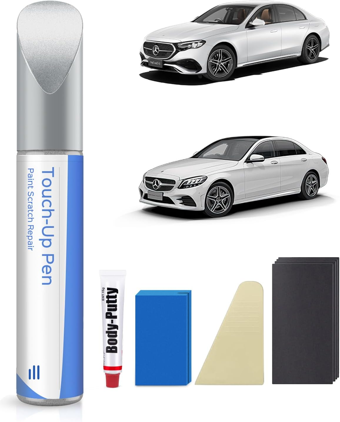 744/9744 Brilliant Silver Metallic Touch up Paint Repair Kit Compatible with Mercedes-Benz - DIY Kit Exactly Matches Chips and Nicks