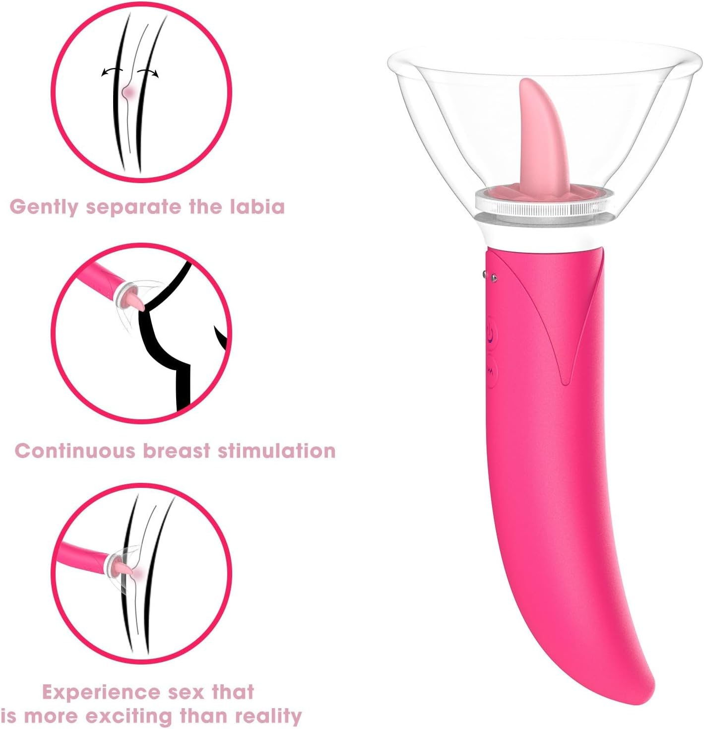 10 Speeds Continuous Breast Stimulation and Exciting than Reality USB Magnetic,Nipple Toys for Couples, Inernal Bubbling Waterproof, Pink Color image number 1