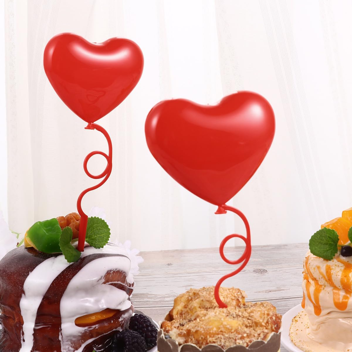 24Pcs Valentines Day Cupcake Toppers Valentines Day Cake Picks Happy Valentines Day Cake Decor Valentines Day Party Favors Bridal Shower Cake Decors Heart-Shaped Insert Card Bride