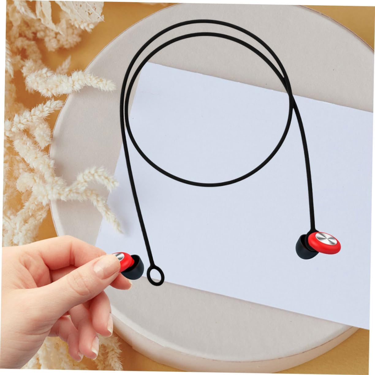 Silicone Ear Plugs Cord Replacement Lanyard for Earphones, Lightweight Detachable Earbud Strap Universal Compatibility, Black, Suitable for Daily Use