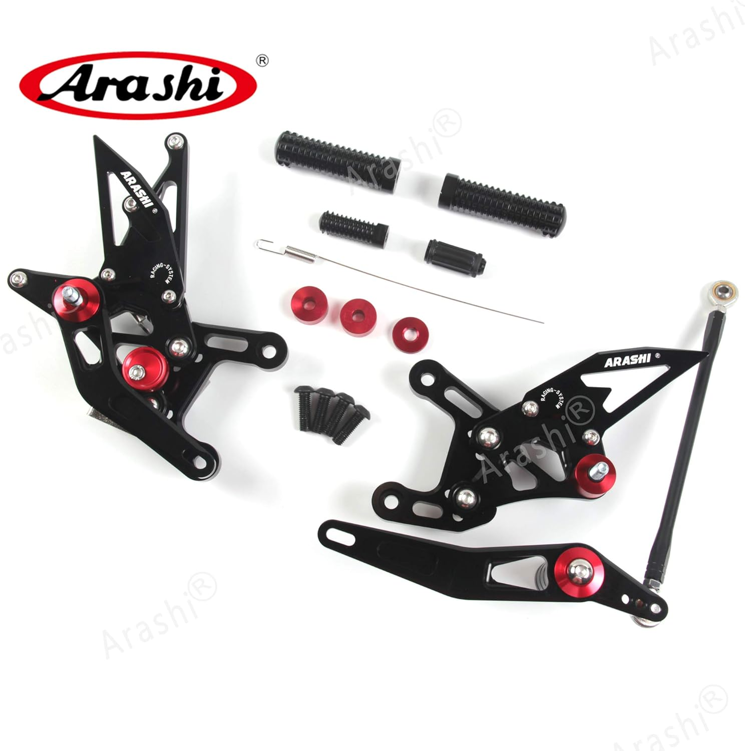 Arashi(Version 2.0) Adjustable Rearsets for YAMAHA YZF R1 2009-2014 Motorcycle Accessories Foot Pegs Footrests Rear Set YZF-R1 Black 2010 2011 2012 2013 image number 3