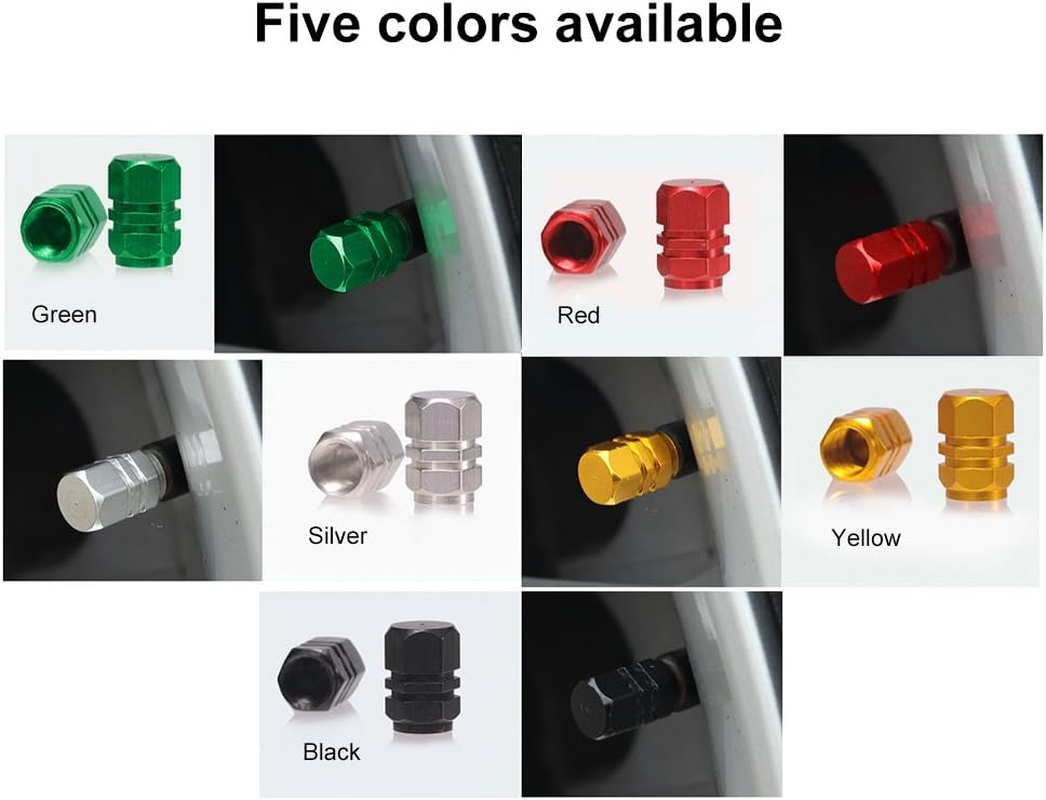 Yasao 4PCS Aluminum Car Wheel Tires Valves Tyre Stem Air Caps Airtight image number 1