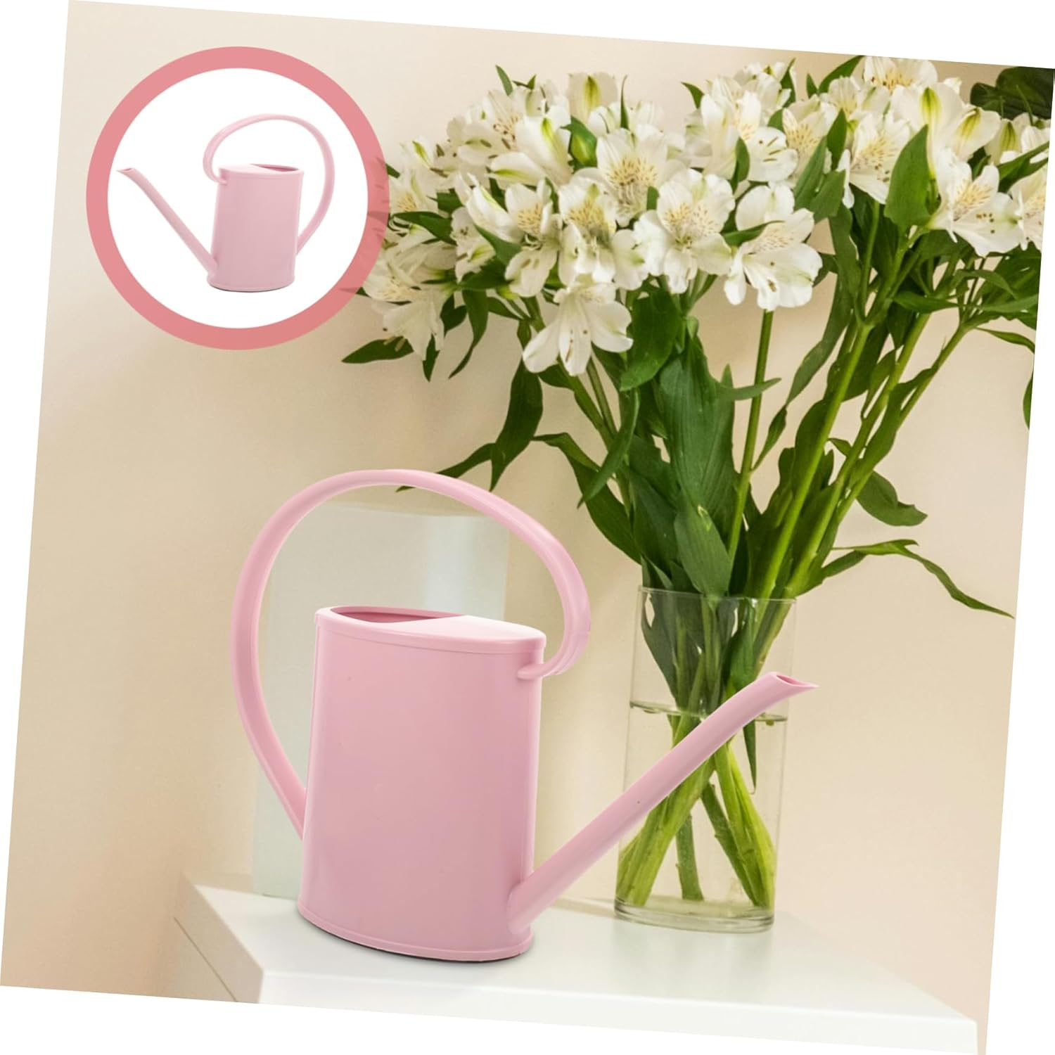 1.2L Watering Can Long Spout Pink Gardening Watering Kettle for Indoor Outdoor Plants Garden Supply image number 2