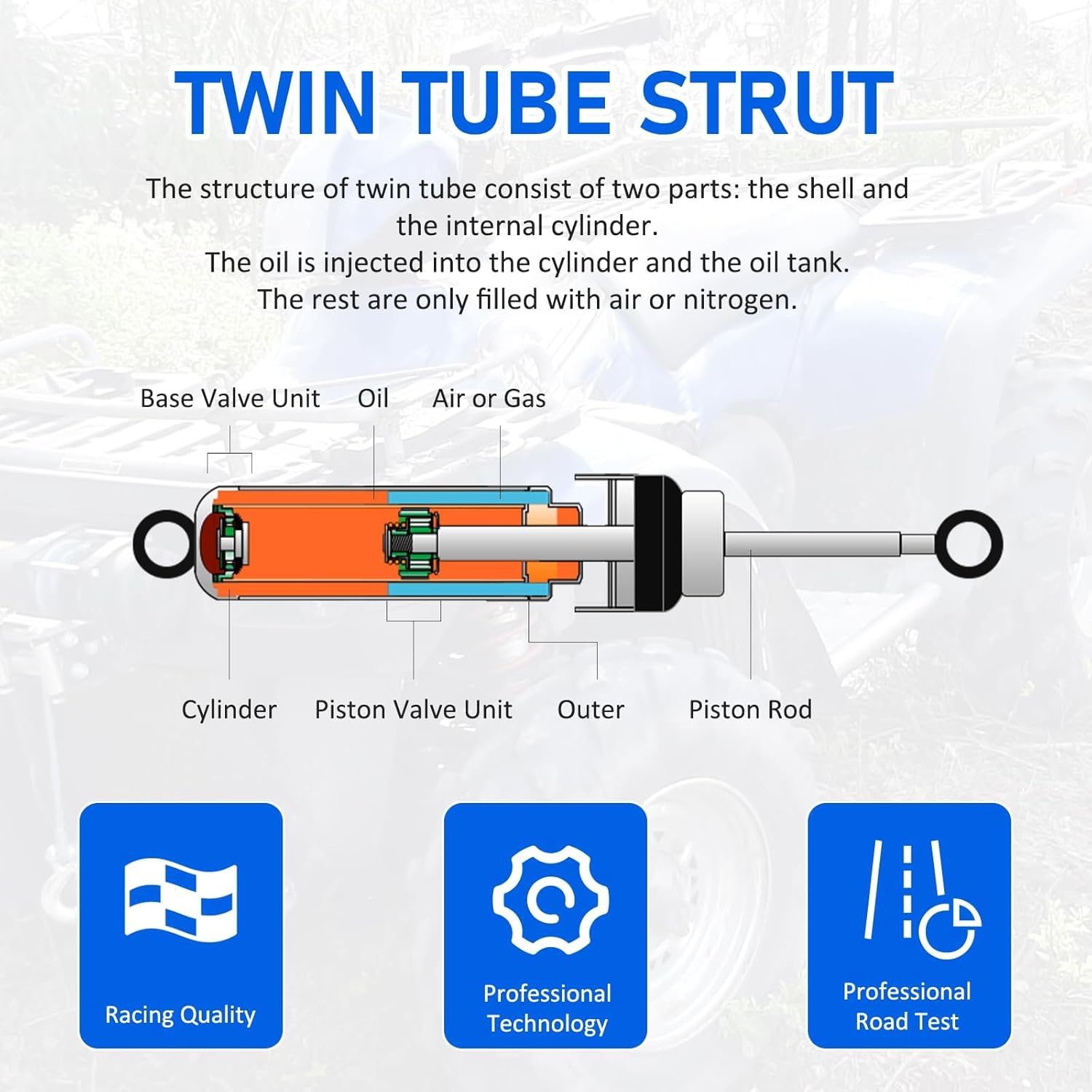 Rear Shock Strut Absorber for Polaris Sportsman 500 1996-2004 Sportsman 335 400 450 600 700 800 Diesel 455 Worker 335 500 1998-2006 Xplorer 500 1997 7041959 7041454 7041770 image number 5