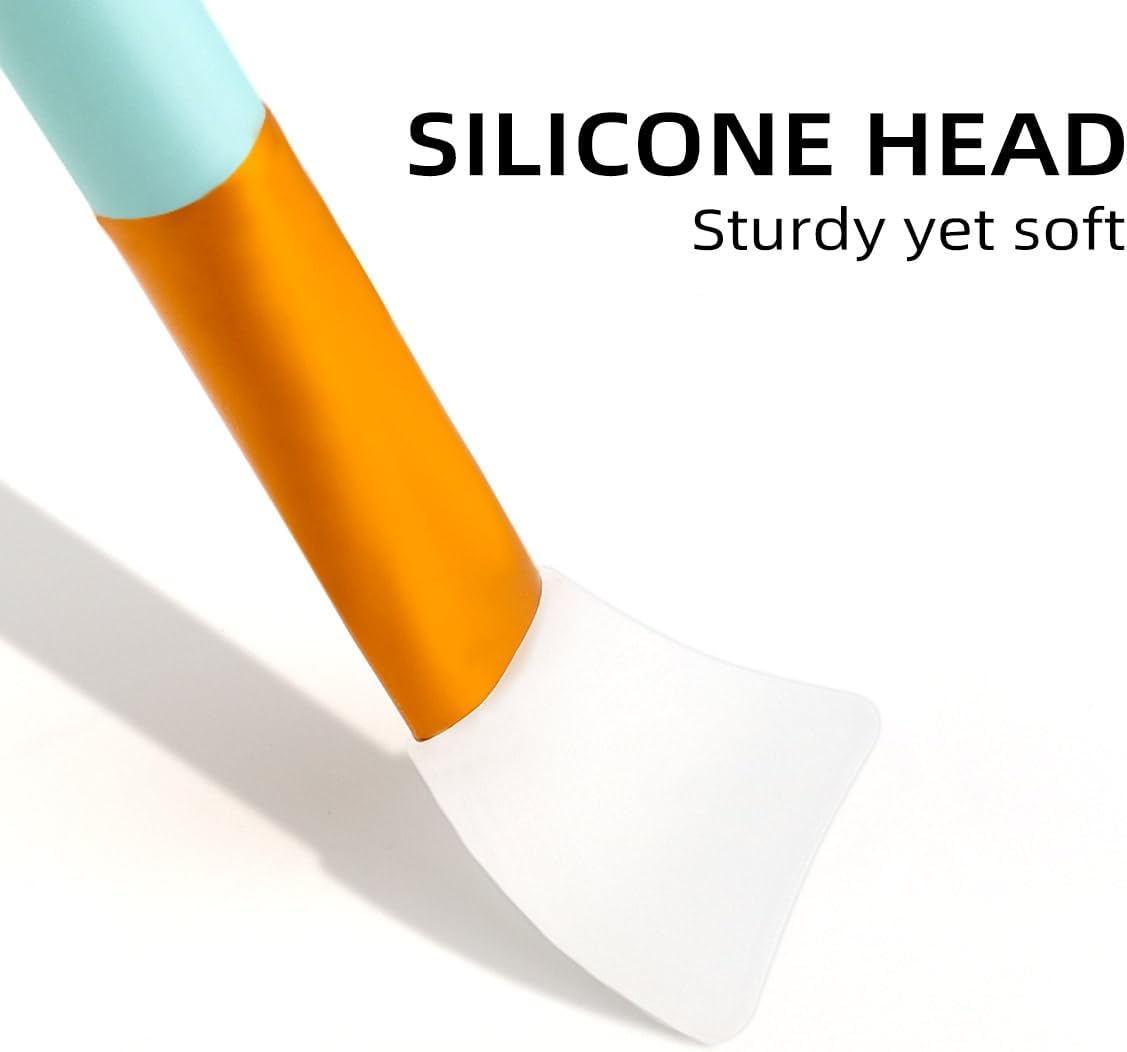 2 Pcs Silicone Face Mask Brush Silicone Mask Applicator Soft Silicone Facial Mud Mask Brushes Face Mask Beauty Tools Hairless Applicator Tool for Body Lotion Butter Clay Mask DIY Mask (Blue + Pink) image number 6