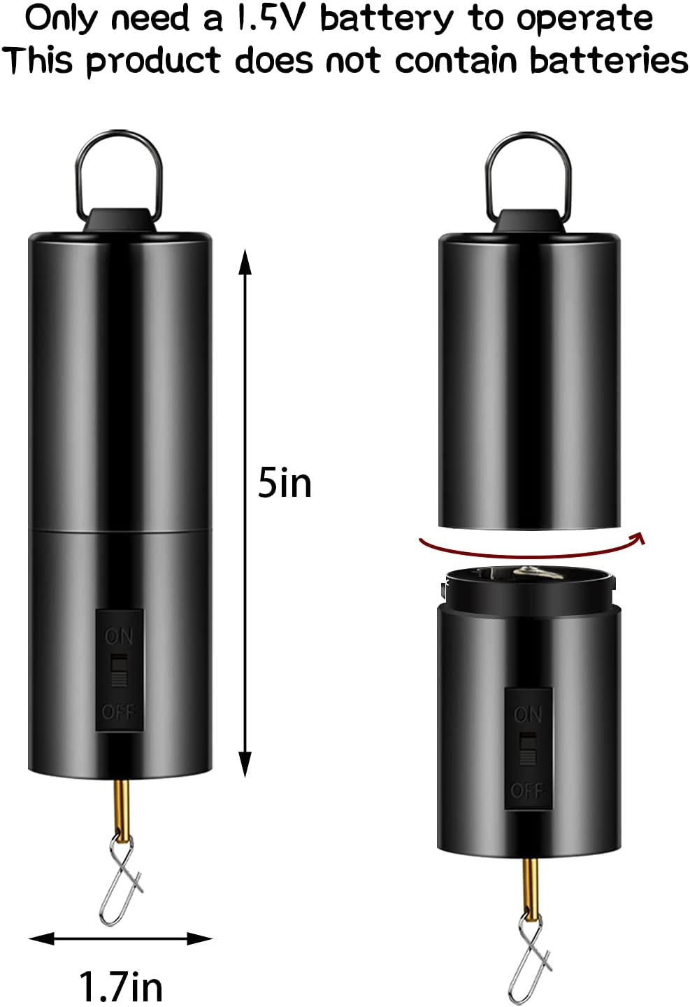 3 Pieces Hanging Black Rotating Motor Wind Spinner Mobile Battery Operated Motor Multi-Purposes Rotatable Hook for Garden Decoration Accessory Supplies image number 4