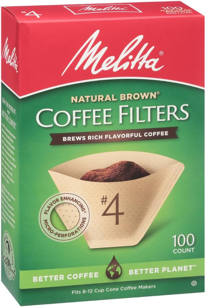 Melitta #4 Cone Coffee Filters, Natural Brown, 100 Count (Pack of 6) 600 Total Filters image number 3