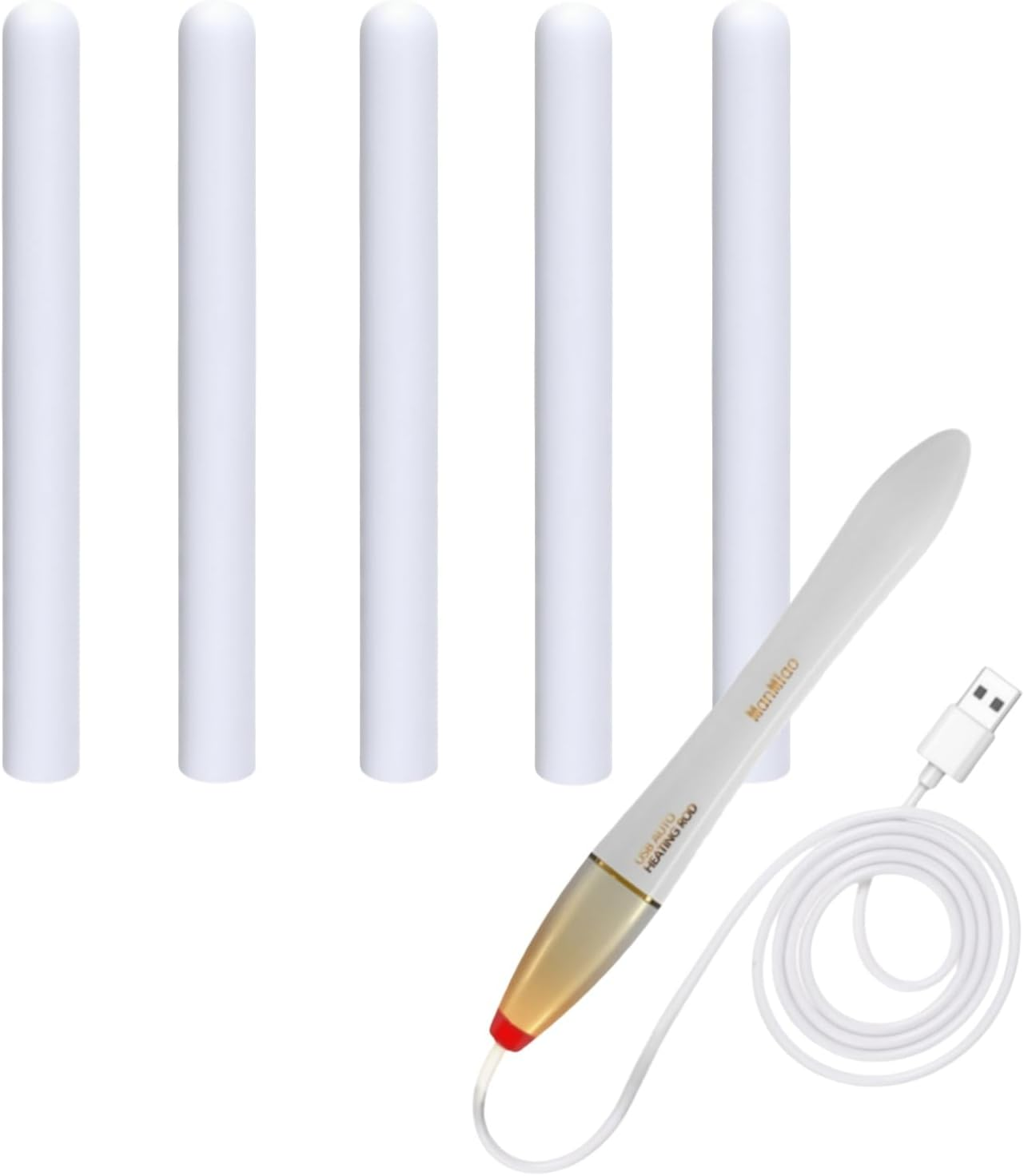 5 Pieces Drying Sticks Dryer Rod for Silicone Toys Cleaning Tools with a Heating Stick 3.5Ft Long Cable image number 1