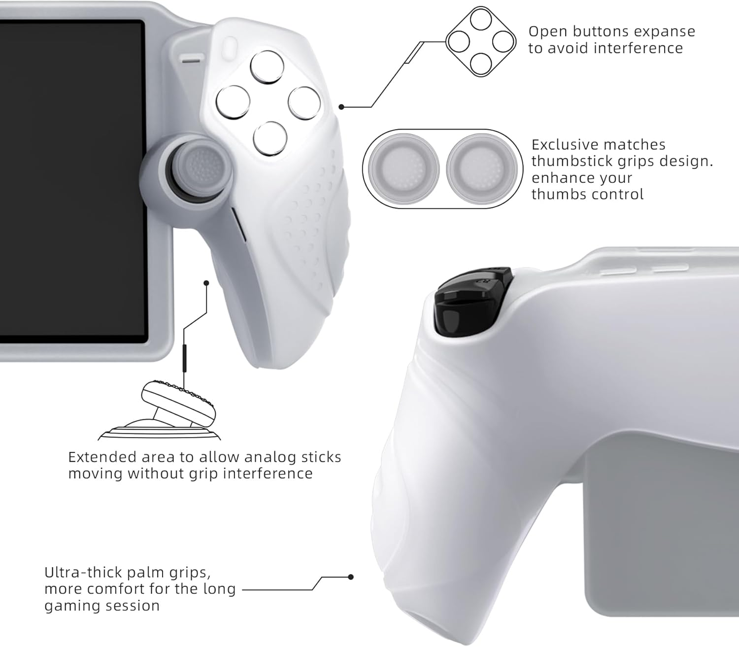 Playvital Design for PS Portal Cover, Guardian Edition Silicone Protective Case for PS Portal Remote Player with Thumb Grips - Shockproof, Anti-Slip Grip Accessories - Clear White image number 1