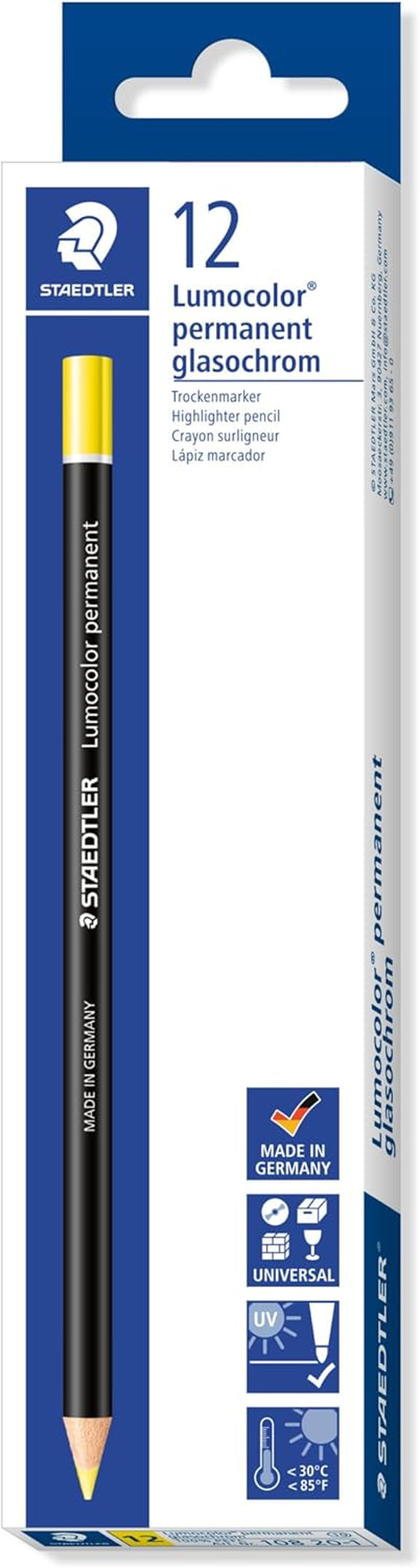 Staedtler Glasochrom 108 Pencils, White (Pack of 12)