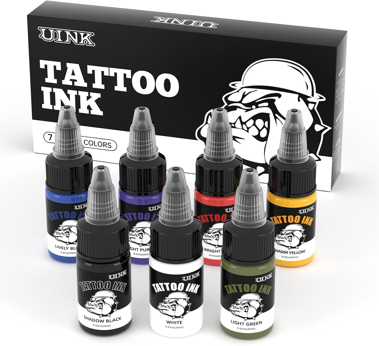 Professional Tattoo Ink Set, 7 Colours X 20Ml, High-Dose Pigments image number 4