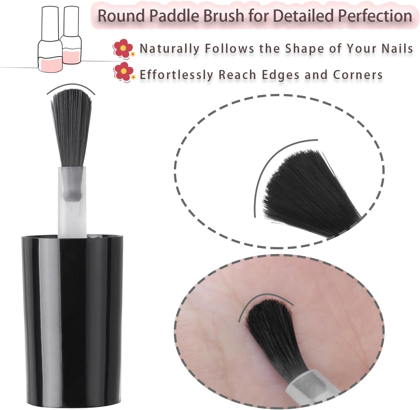 Agidea 2PCS Empty Nail Polish Bottles with Rounded Brush,Empty Glass Clear Refillable Nail Polish Containers Vials with Mixing Balls & Funnels & Black Cap for DIY Nail Art Samples (10ML) image number 1