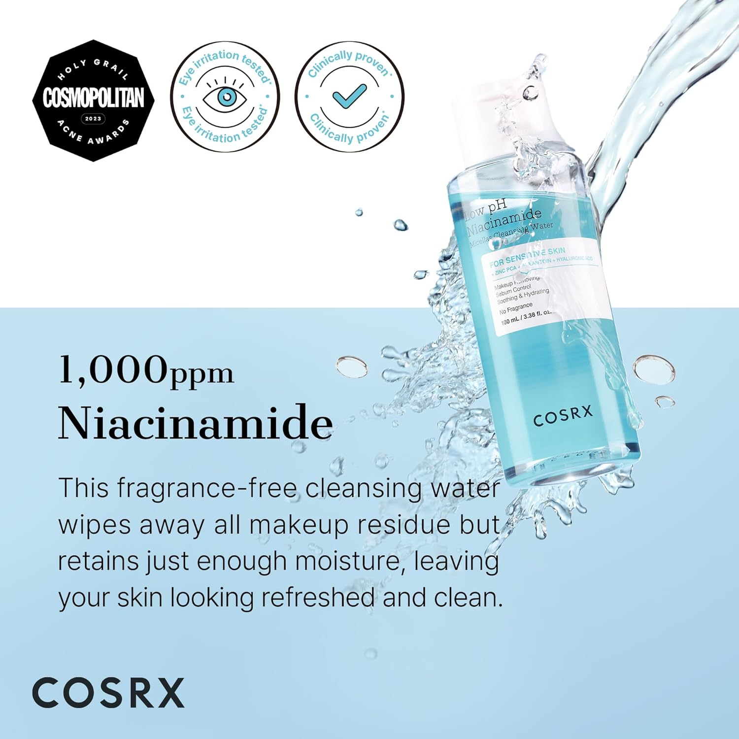 Low PH Niacinamide Micellar Cleansing Water 100Ml image number 3