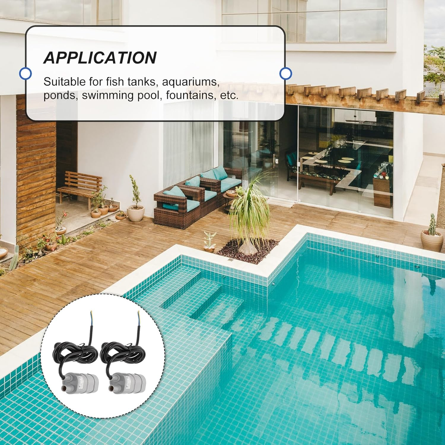 Yardenfun 2 Pcs Dc Submersible Water Pump H Lift for Aquarium Swimming Pool Oxygenation and Fountain Circulation Easy to Clean and Maintain image number 2