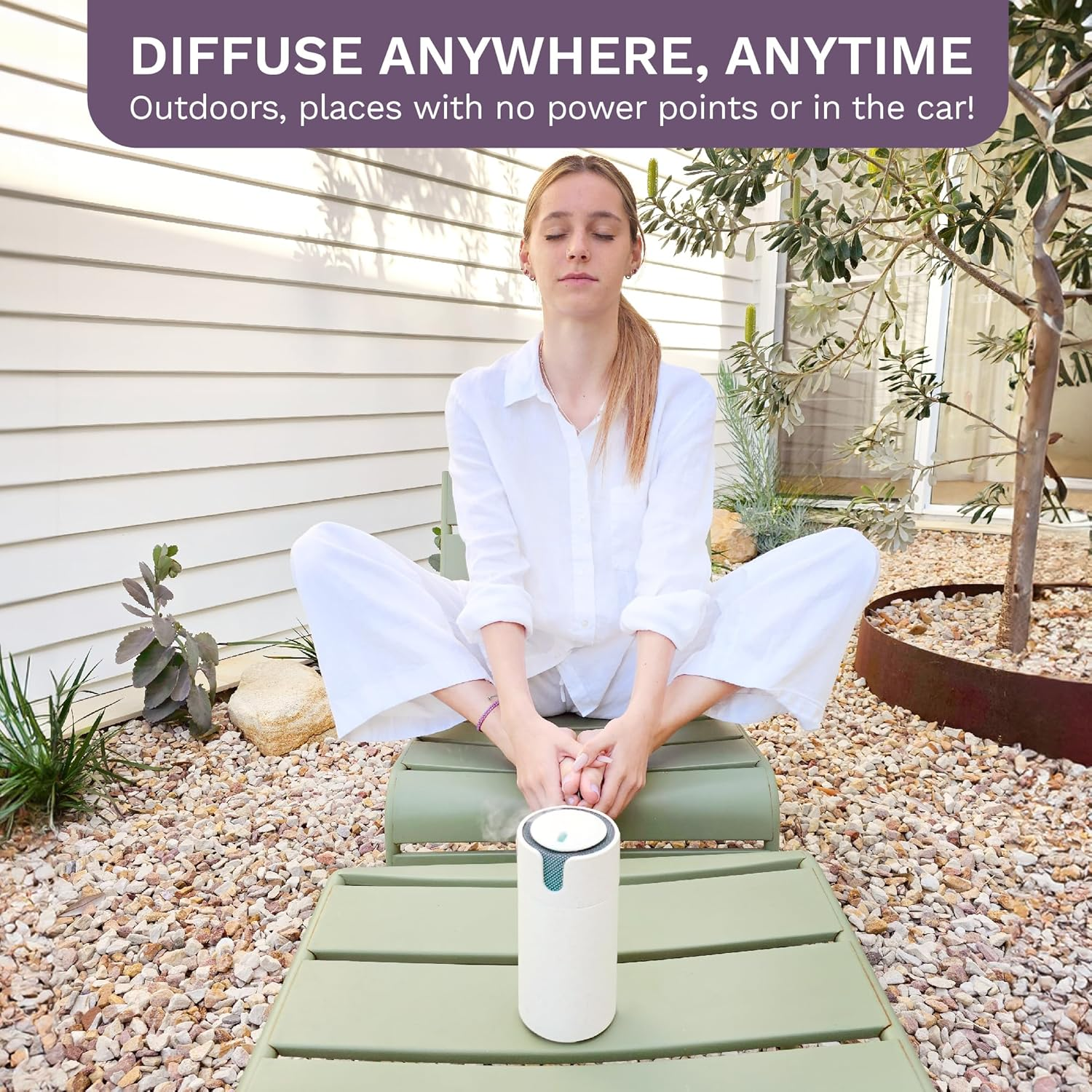 Aroma Recharge Cordless Diffuser - Portable Aromatherapy Diffuser with 70 Ml Water Capacity, 3 Hour USB Charge | Relaxation Anywhere, Improves Sleep, Mood and Focus - Ultrasonic 5-In-1 Technology