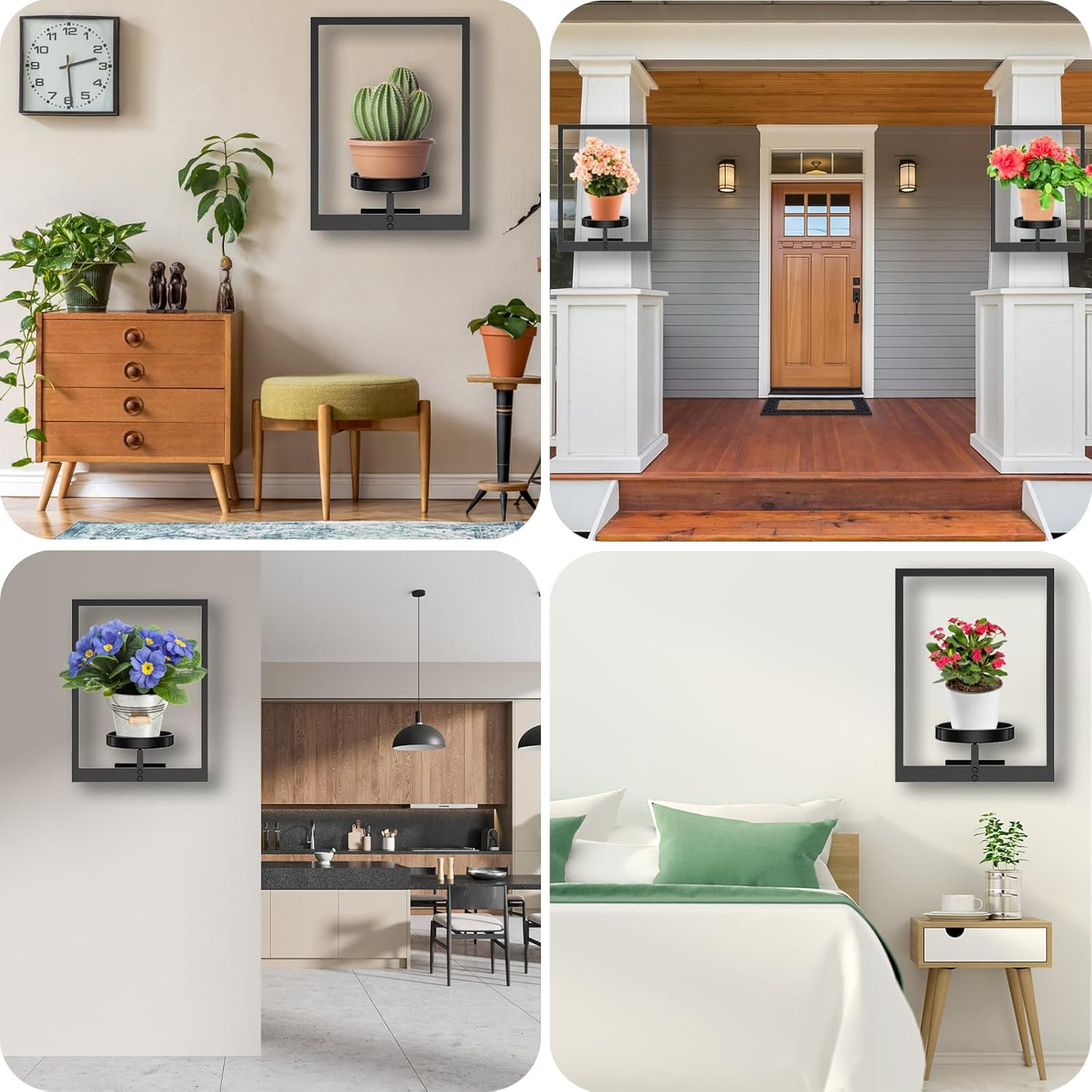 Wall Planters Indoor, Hanging Wall Planters for Indoor Plant Holder & Dried Flowers, 3 Pack Indoor Wall Decor Hanger Window Plant Shelves for Living Room Outdoor Entryway Decor image number 2