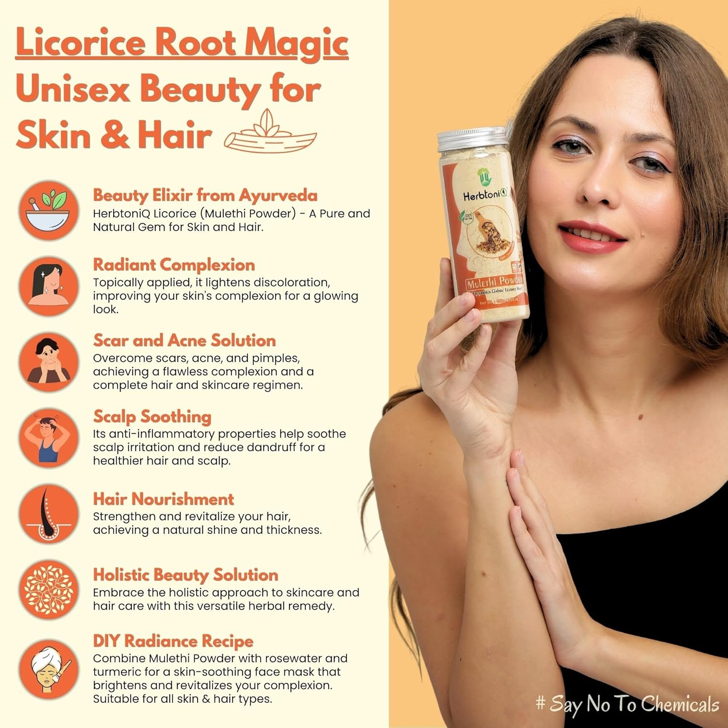 Herbtoniq 100% Natural Mulethi Powder (Glycyrrhiza Glabra/Licorice Root) 150G and Brahmi Leaf Powder (Bacopa Monnieri) 150G for Face Pack and Hair Pack