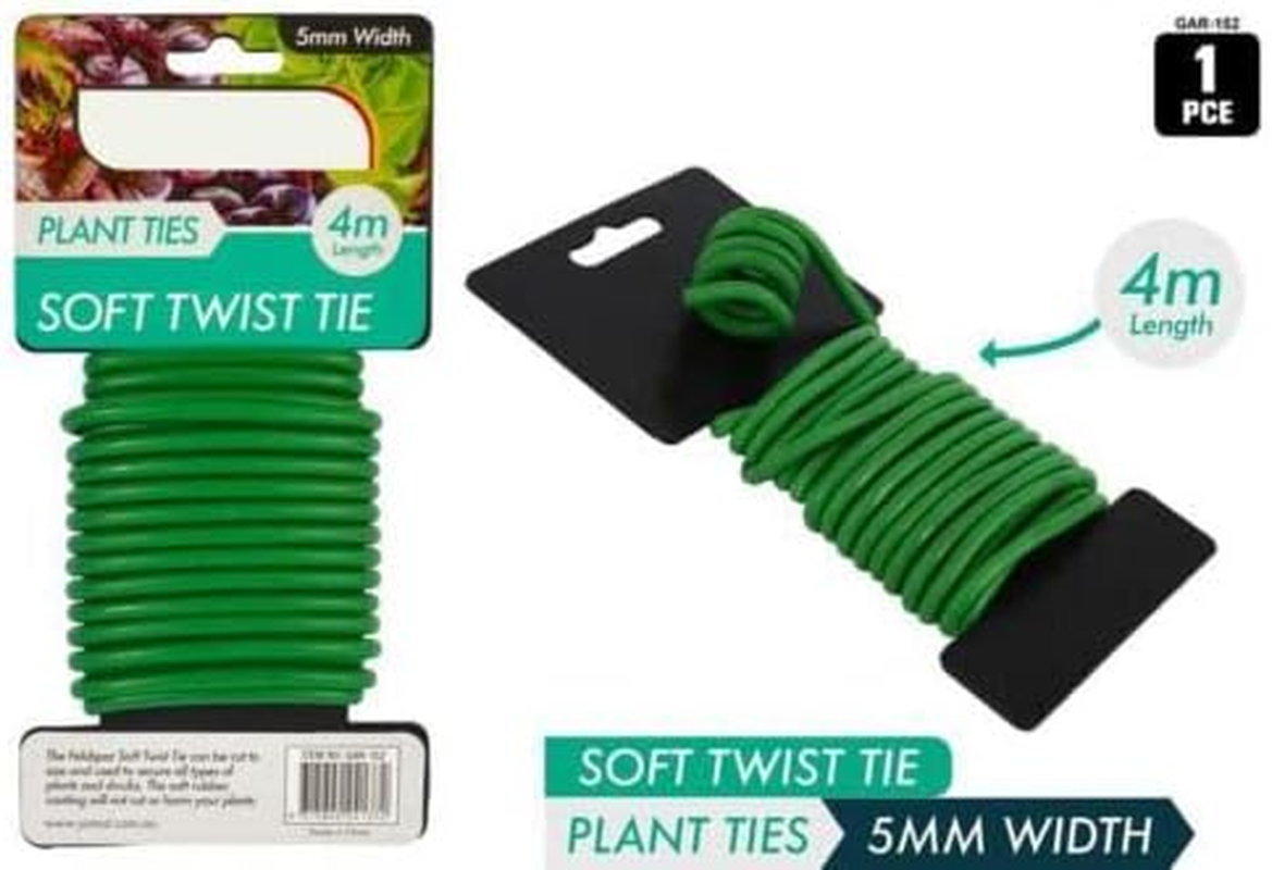 2X Reusable Durable Strong 4M Garden Soft Green Wire Twist Tie Plant Support image number 3