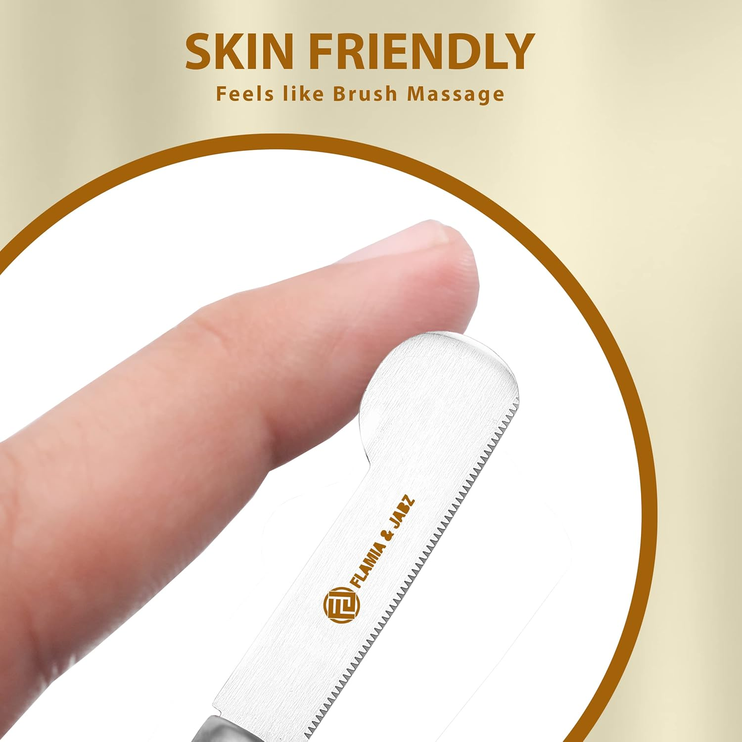 Professional Stripping Knife for Dogs & Pets, round Wooden Handle Grip with Stainless Steel Blade (Extra-Fine, Right Handed) image number 1