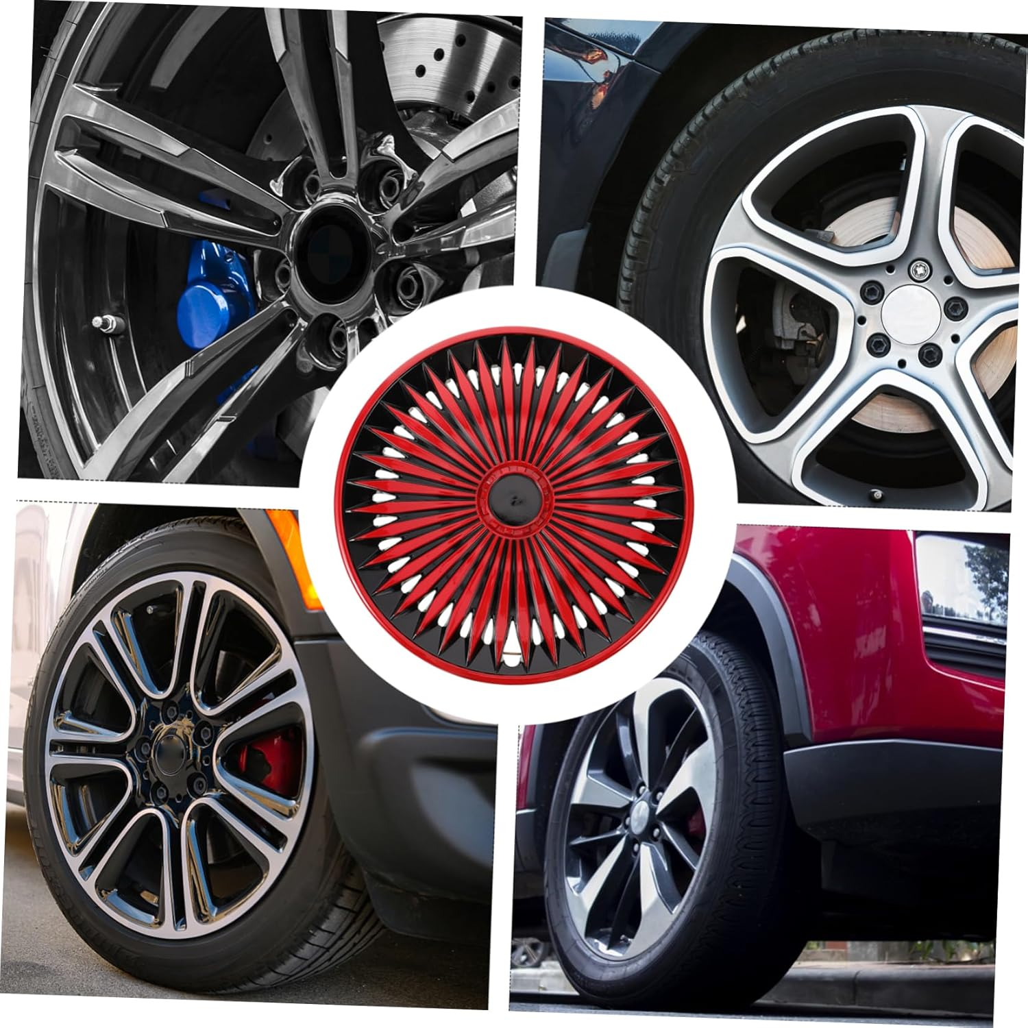 JECOMPRIS Decorative Car Hubcap Set Universal Wheel Rim Covers for Automotive Vehicles Easy Installation Suitable for Trucks and Cars image number 2