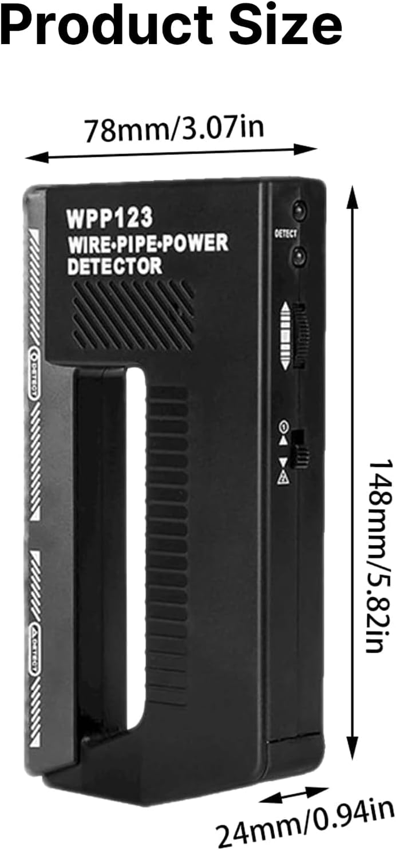 WPP123 Wall Scanner & Metal Detector &ndash; High-Sensitivity Stud Finder with Adjustable Alert &ndash; Detects Pipes, Wires & Studs &ndash; DIY & Professional Multifunction Tool &ndash; Durable Plastic image number 4