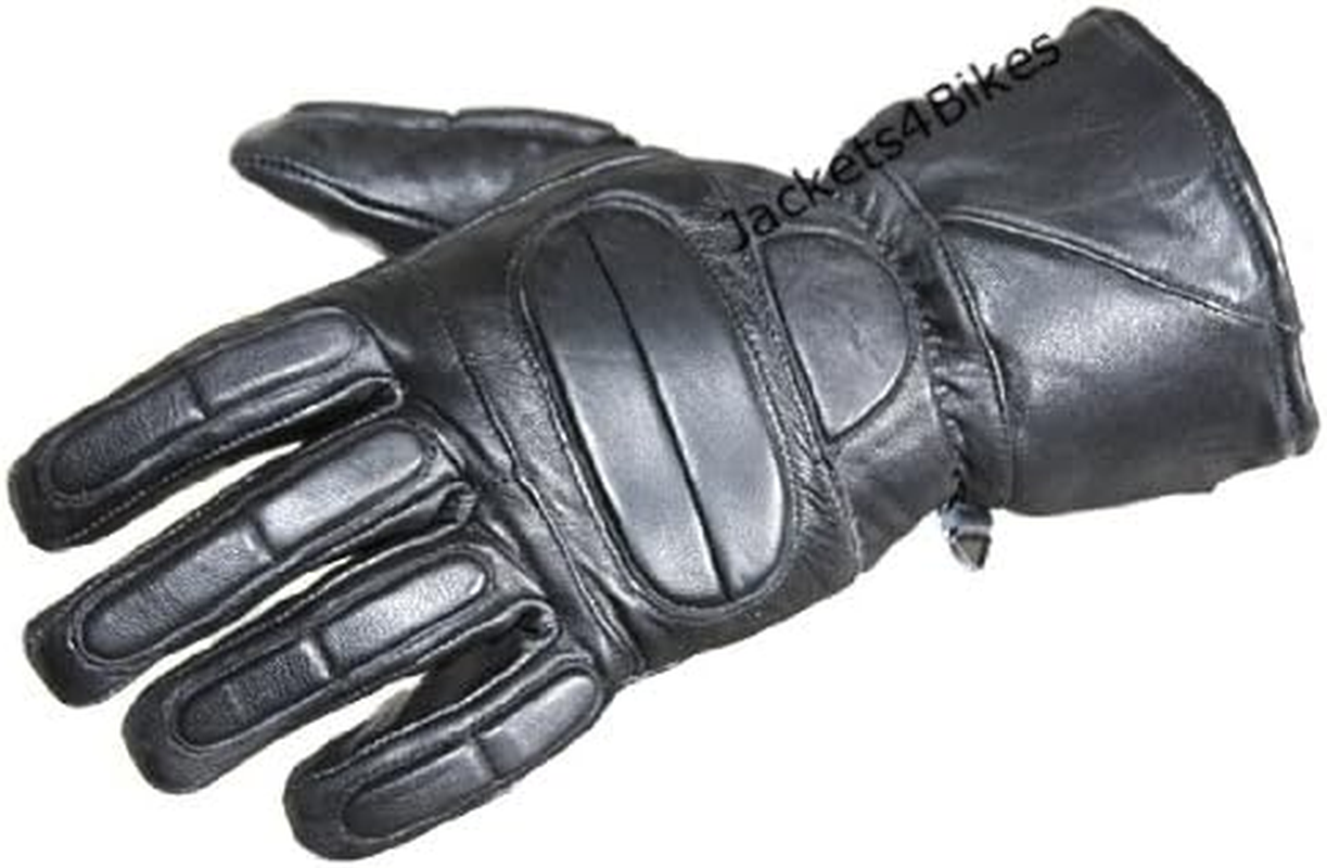 New Thinsulate Motorcycle Leather Full Gloves Black S image number 6
