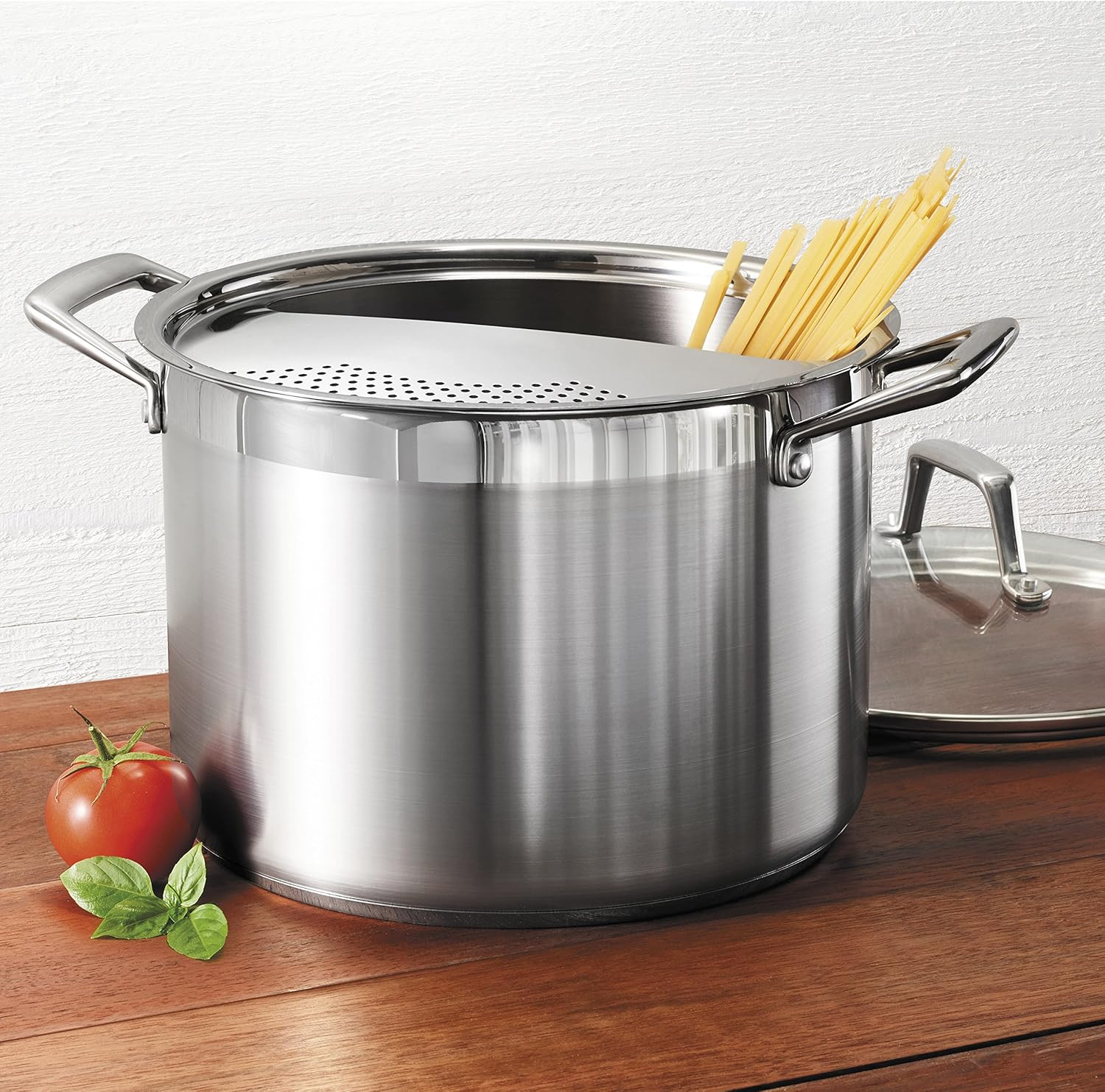 Tramontina Lock & Drain Pasta Cooker Pot with Strainer Lid 18/8 Stainless Steel 8 Qt, 80120/509DS image number 4