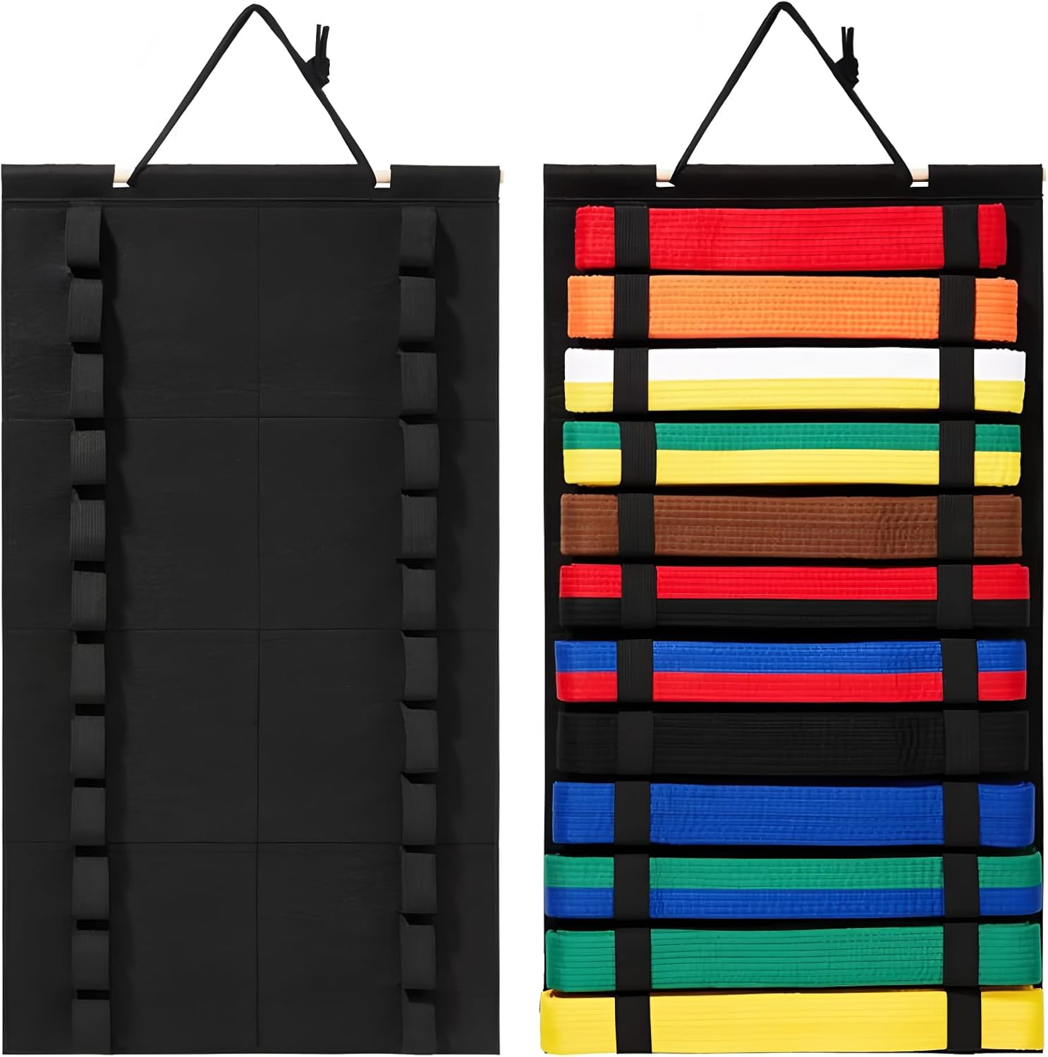 Belt Display Stand Karate Belt Hanger Taekwondo Belt Display Belt Display for Karate Belts Taekwondo Belt Holder Belt Display Rack Karate Belt Display Felt Black 1Pcs image number 2