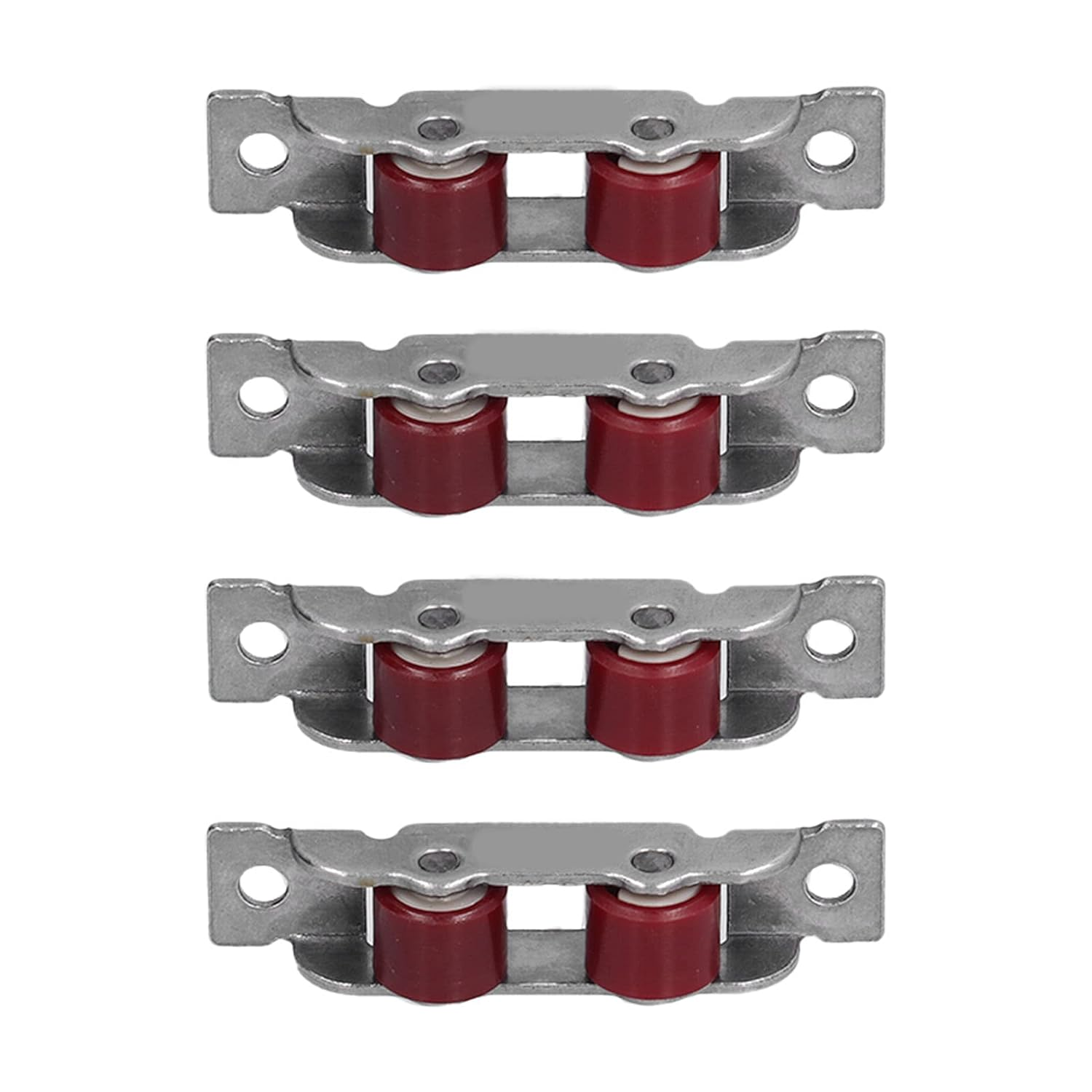 Sliding Window Pulleys,4Set Double Pulley Push Pull Window Rolling Wheels with Screws Sliding Window Roller Assembly for 14Mm Width Window