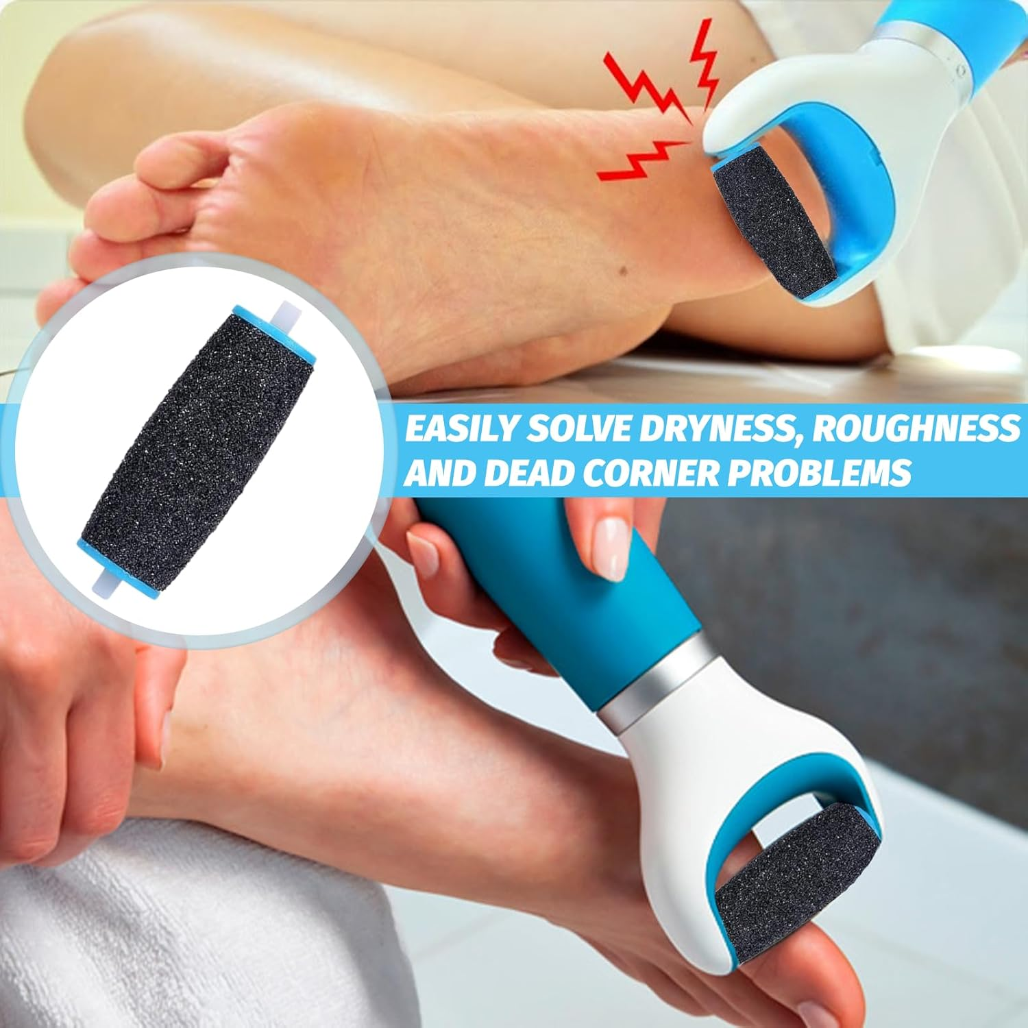 Callus Remover Replacement Rollers, for Callus Remover, Replacement Rollers for Pedicure, Pedicure, Foot Care Set, Pack of 10 image number 4