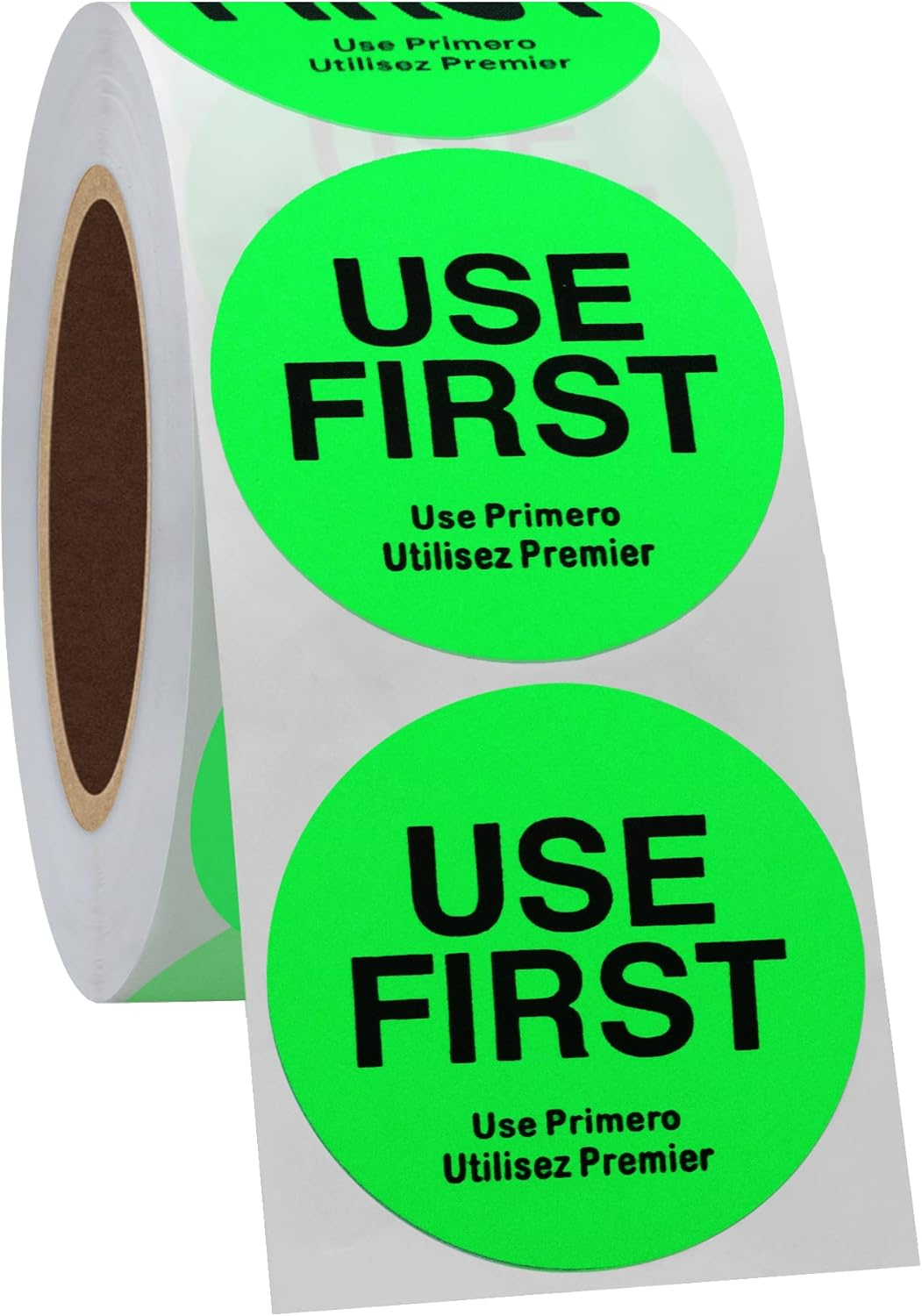 Hybsk 500Pcs USE First Stickers 1.5 Inch Fluorescent Stickers,Restaurant Food Service Labels for Shopping Malls, Restaurant and School (Fluorescent Green) image number 3