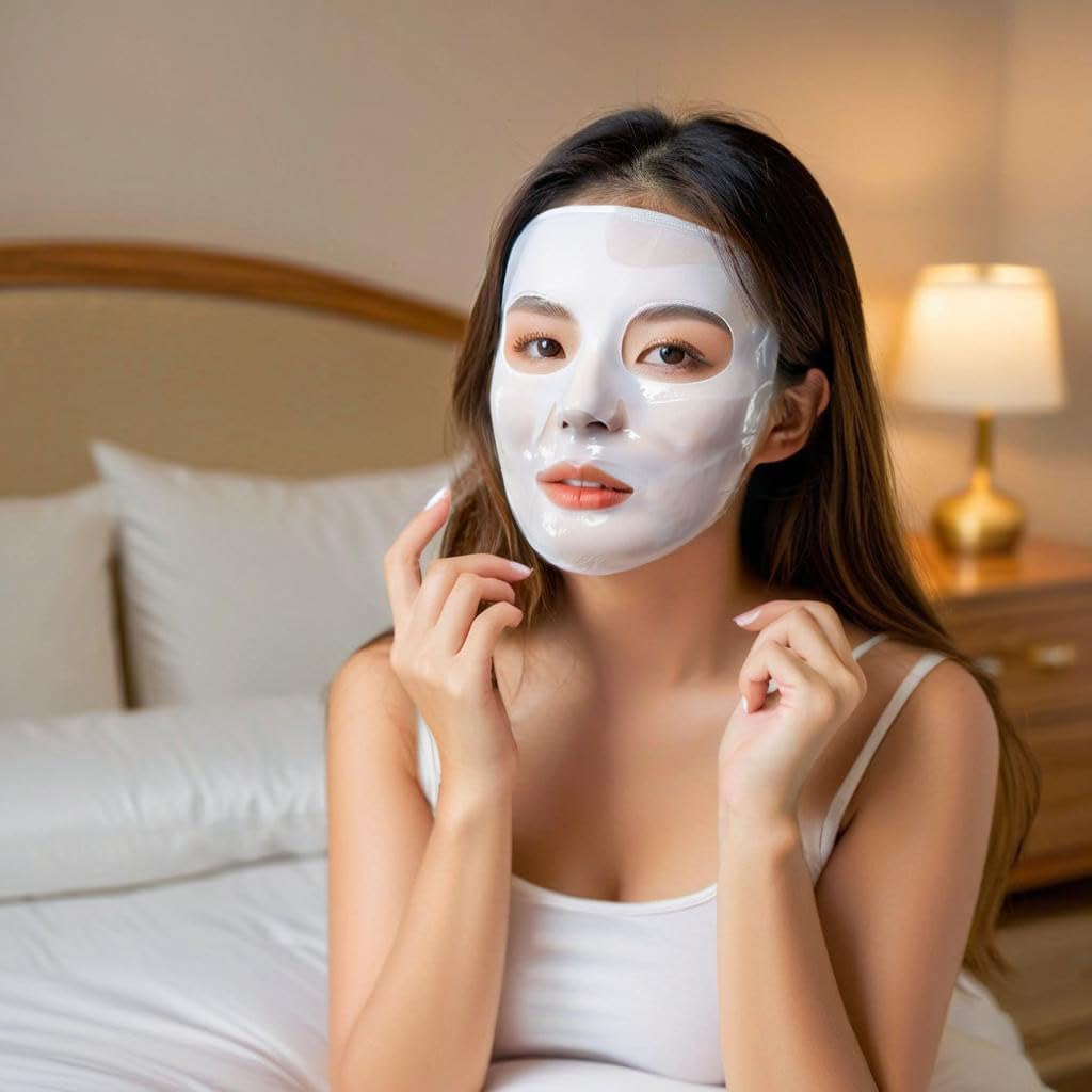 Deep Collagen Wrinkle Lifting Mask - 6 Pack Facial Masks for Overnight Hydration & Skin Firming - Pure Collagen Films for Radiant Elasticity image number 2