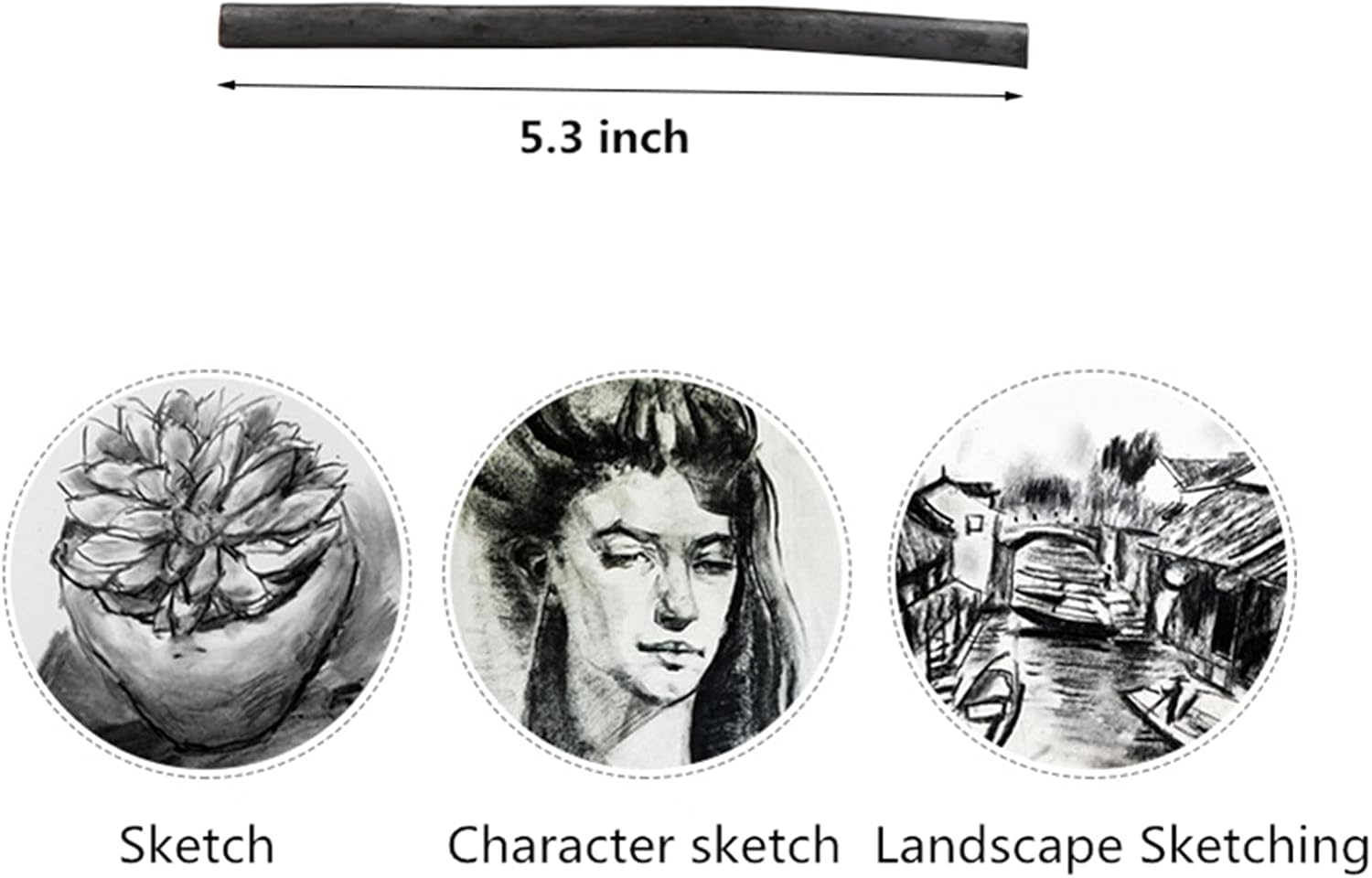 XHBTS 50 Pcs Willow Charcoal, Soft, Black Charcoal Sticks for Drawing, Sketching, and Fine Art, Willow Sketch Charcoal Pencils for Drawing -2 Box 3-5Mm 5-8Mm image number 3