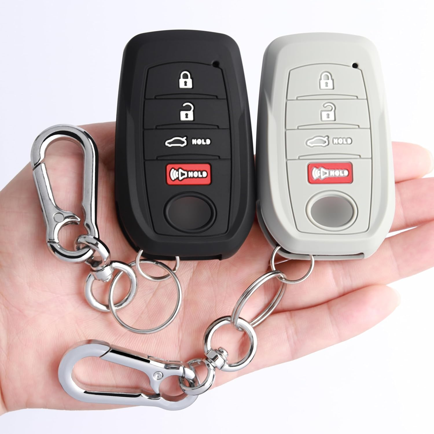 TANDRIVE Key Fob Cover for Toyota 2025 Camry and 2025 2024 2023 Corolla Crown, 4-Button, Silicone, 2-Pack, Black image number 6