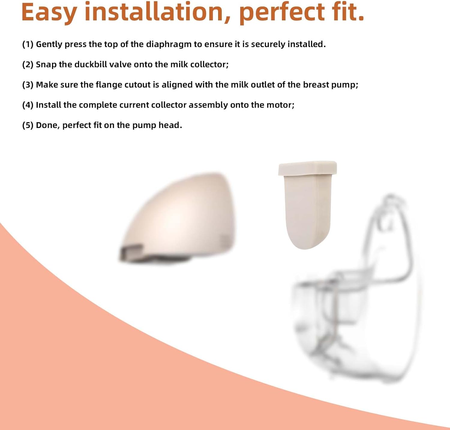 6Pcs Breast Pump Parts for Eufy, Silicone Diaphragms & Duckbill Valves Wearable Breast Pump Replacement Accessories Compatible with Eufy S1 Pro/S1/E10/E20 image number 5