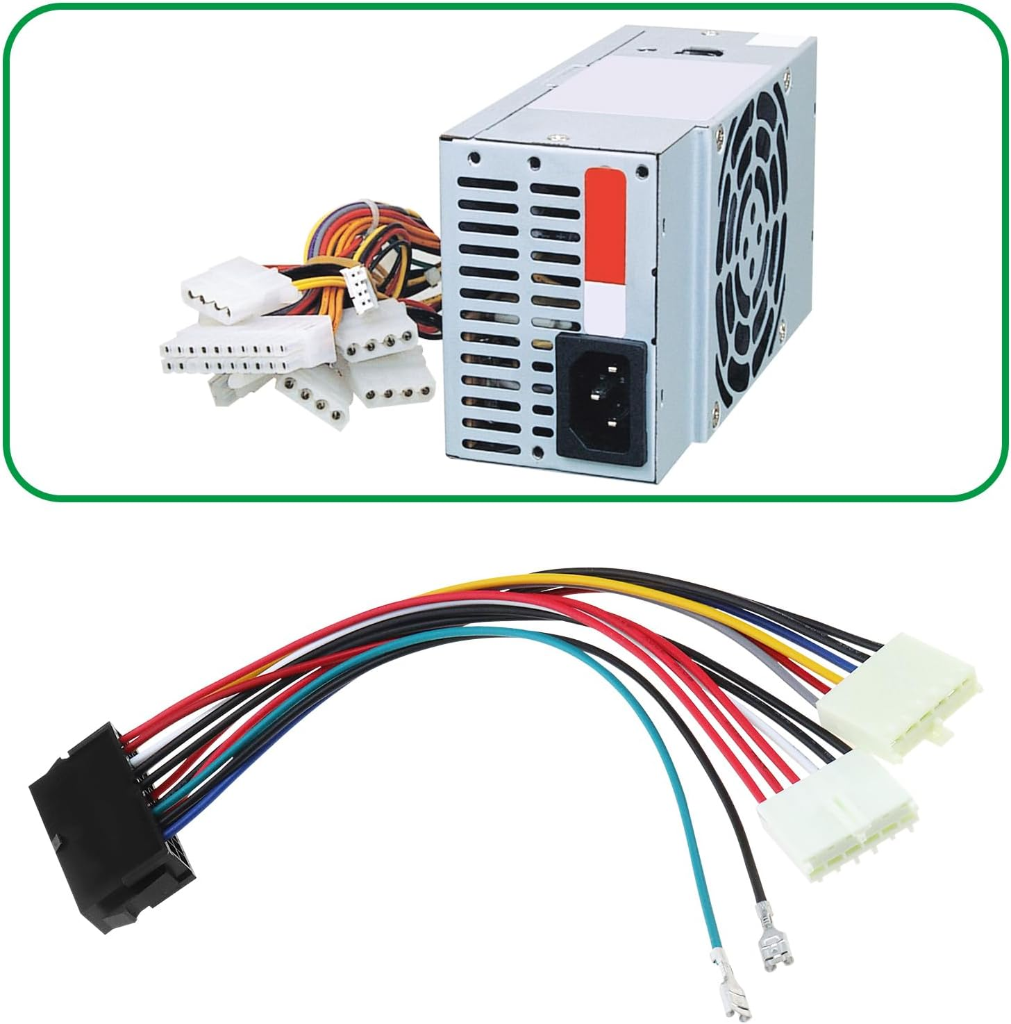 Be in Your Mind ATX to at Power Adapter 20Pin ATX to 2 Port 6Pin Converter Power Cord 20Cm 18AWG Converter Adapter Cable Suitable for 286 386 486 586 Computers