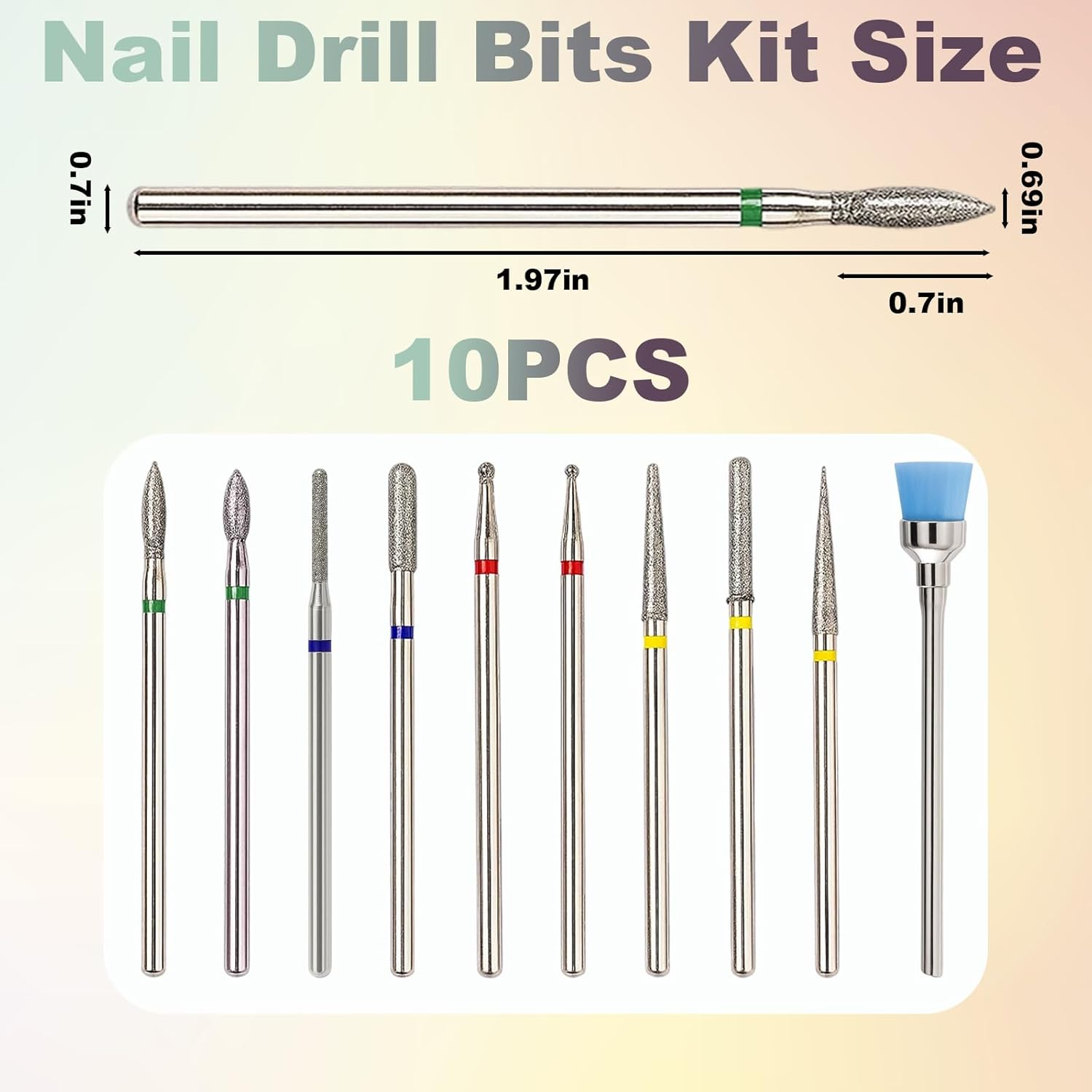 Nail Drill Bits, 10 Pcs Professional Nail Supplies Set for Manicure Pedicure, Melody Susie Nail Drill Bits image number 5