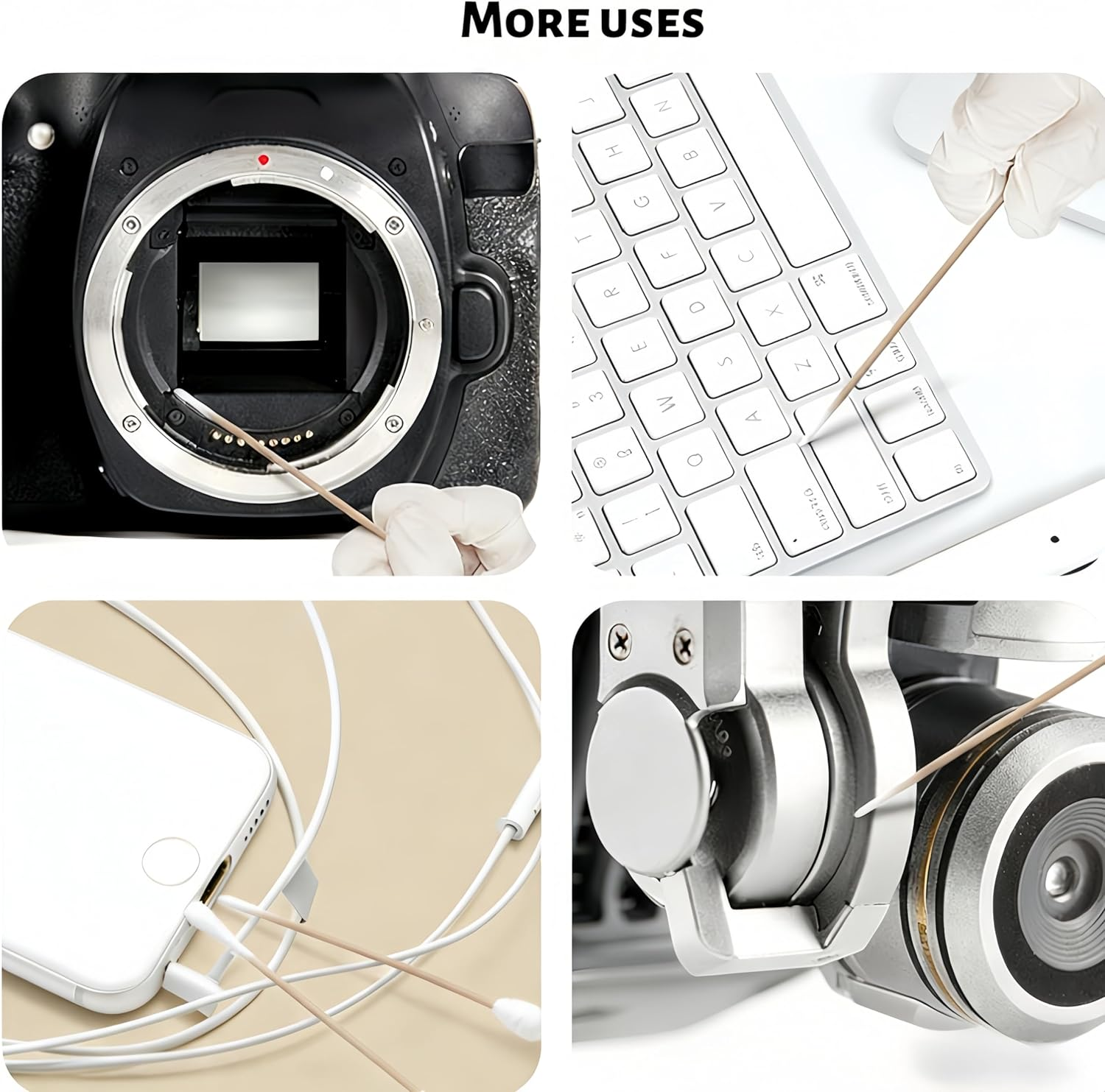 WEBXMZDQ 500Pcs Precision Pointed Cotton Swabs,4 Inch Precision Microblading Cotton Swab Cotton Sticks Applicator，For Nail Art, Makeup, Eyeshadow，Clean image number 5