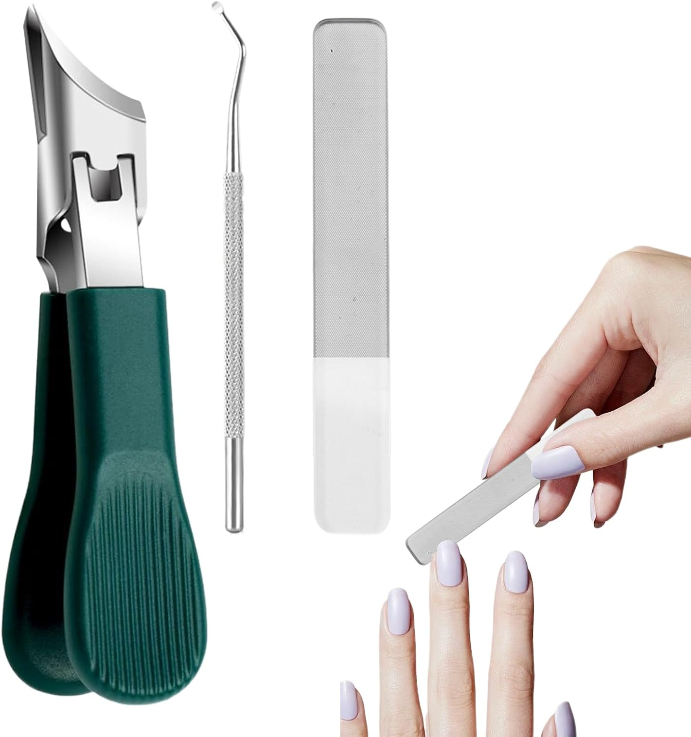 Nail Trimmer, Anti-Splash Nail Cutter, Wide Jaw Opening Toenail Clip, Pointed Fingernail Trimmer for Travel Grooming, Home Manicure image number 5