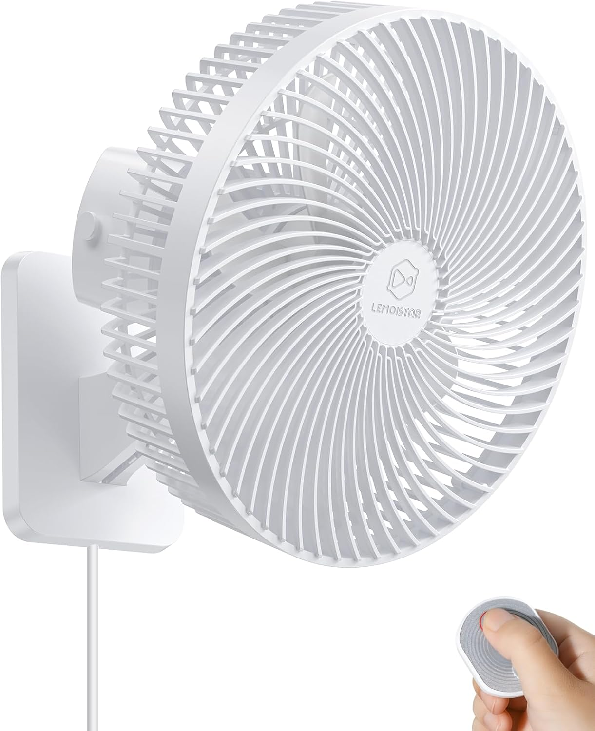 10 Inch Wall Mount Oscillating Fan with Remote and Timer, Small Bedroom RV Fan with 4 Speeds, Quiet Operation,90&deg;Oscillation, Adjustable Tilt,5.92 Ft Wire, Cooling Bathroom Wall Mounted Fans